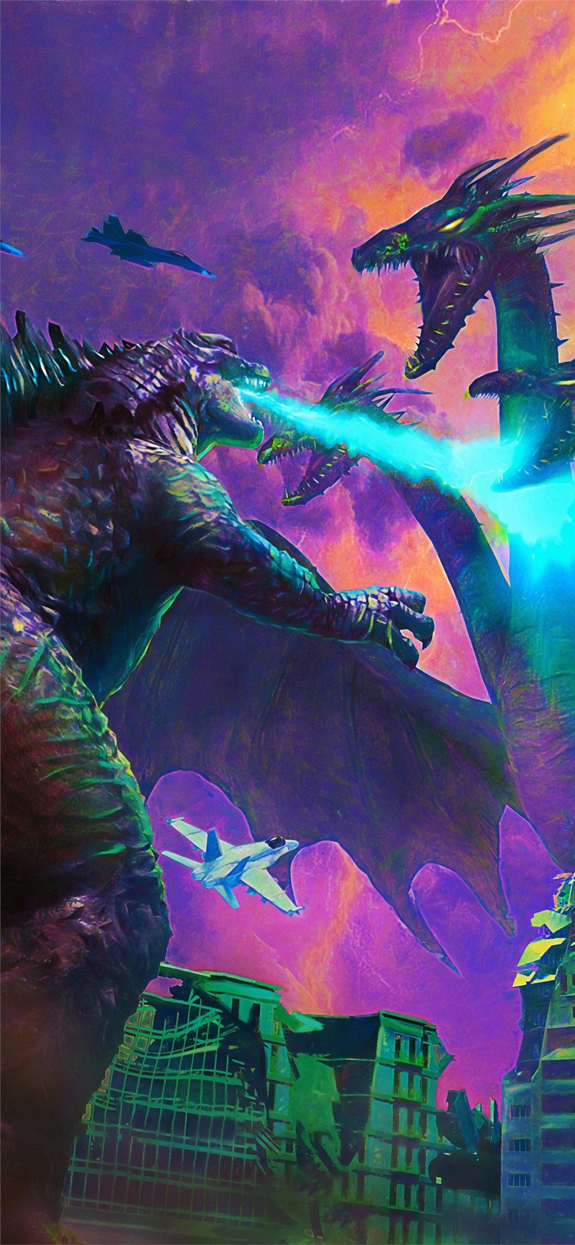 poster art godzilla king of the monsters iPhone X Wallpaper Free