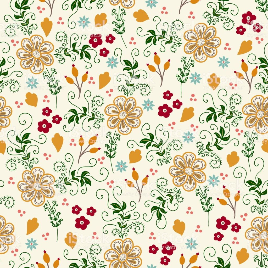 Vector Flower Seamless Pattern Background Elegant Texture