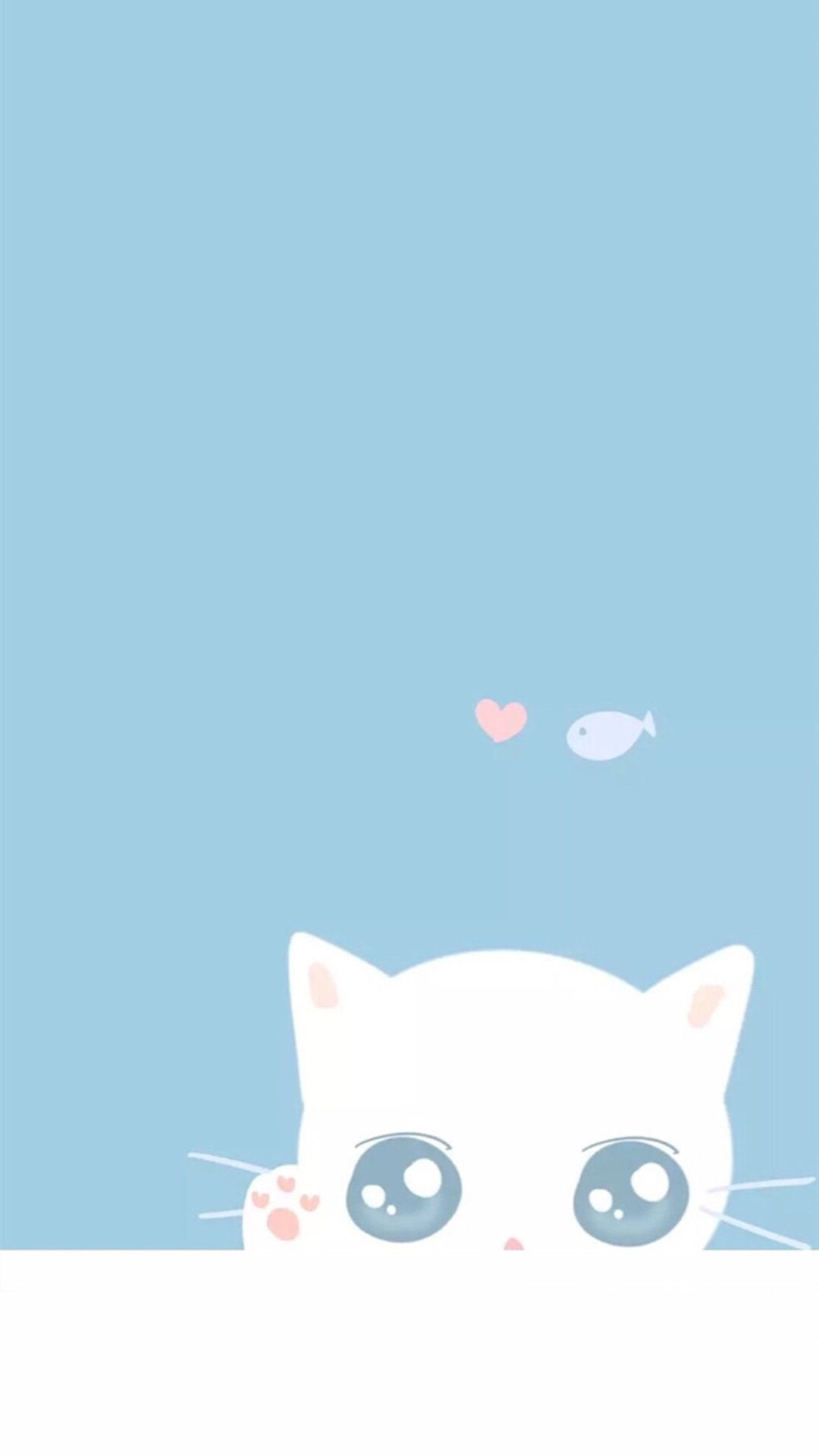 Kawaii Blue Cat Wallpaper