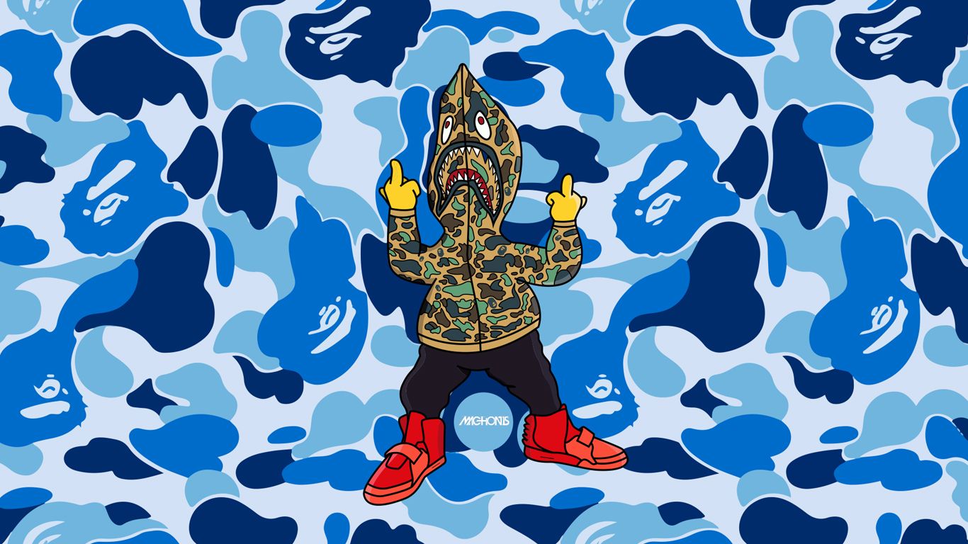 Supreme Wallpaper Bart Simpson Bape Wallpaper