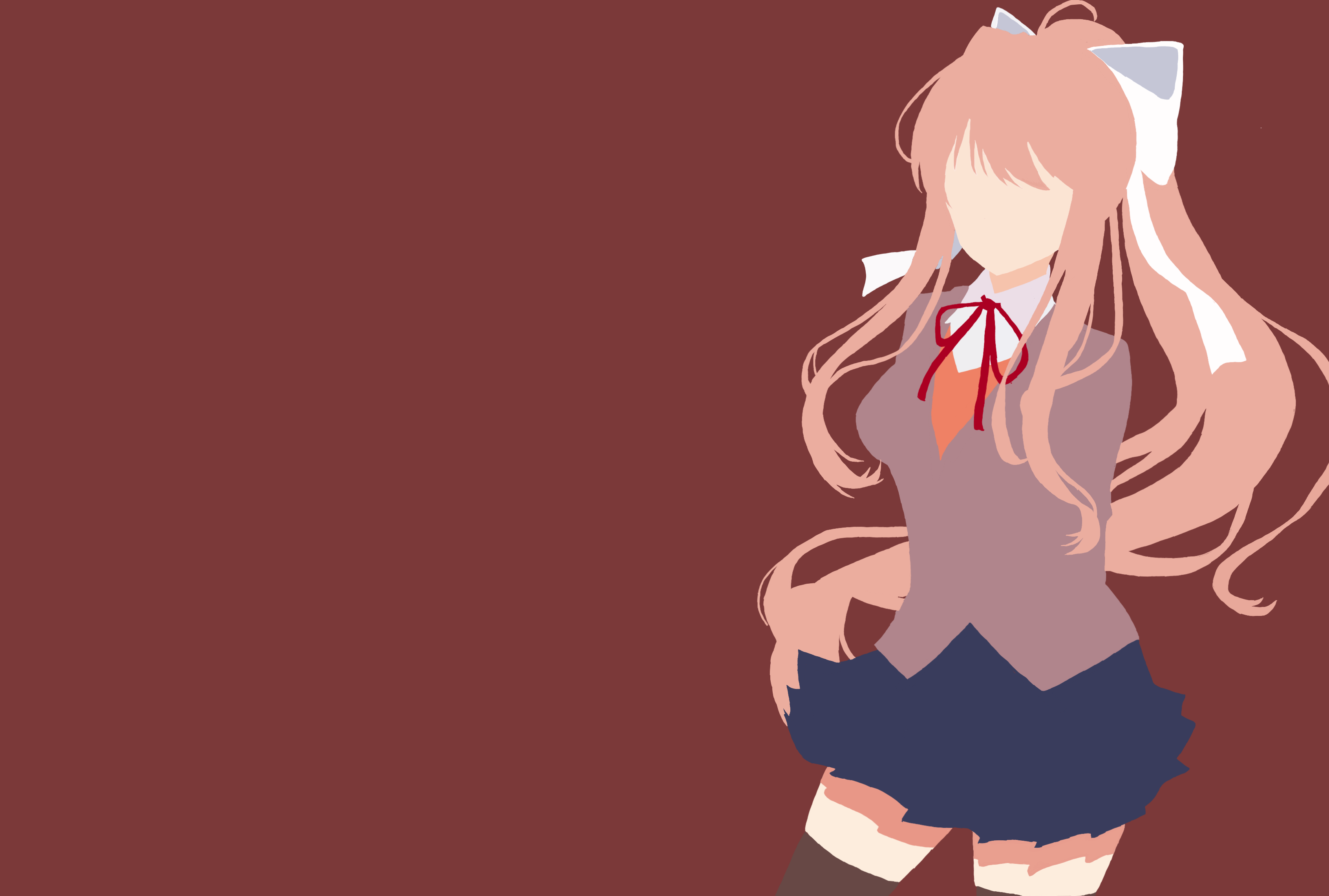 3385x2284 Monika (Doki Doki Literature Club!) computer