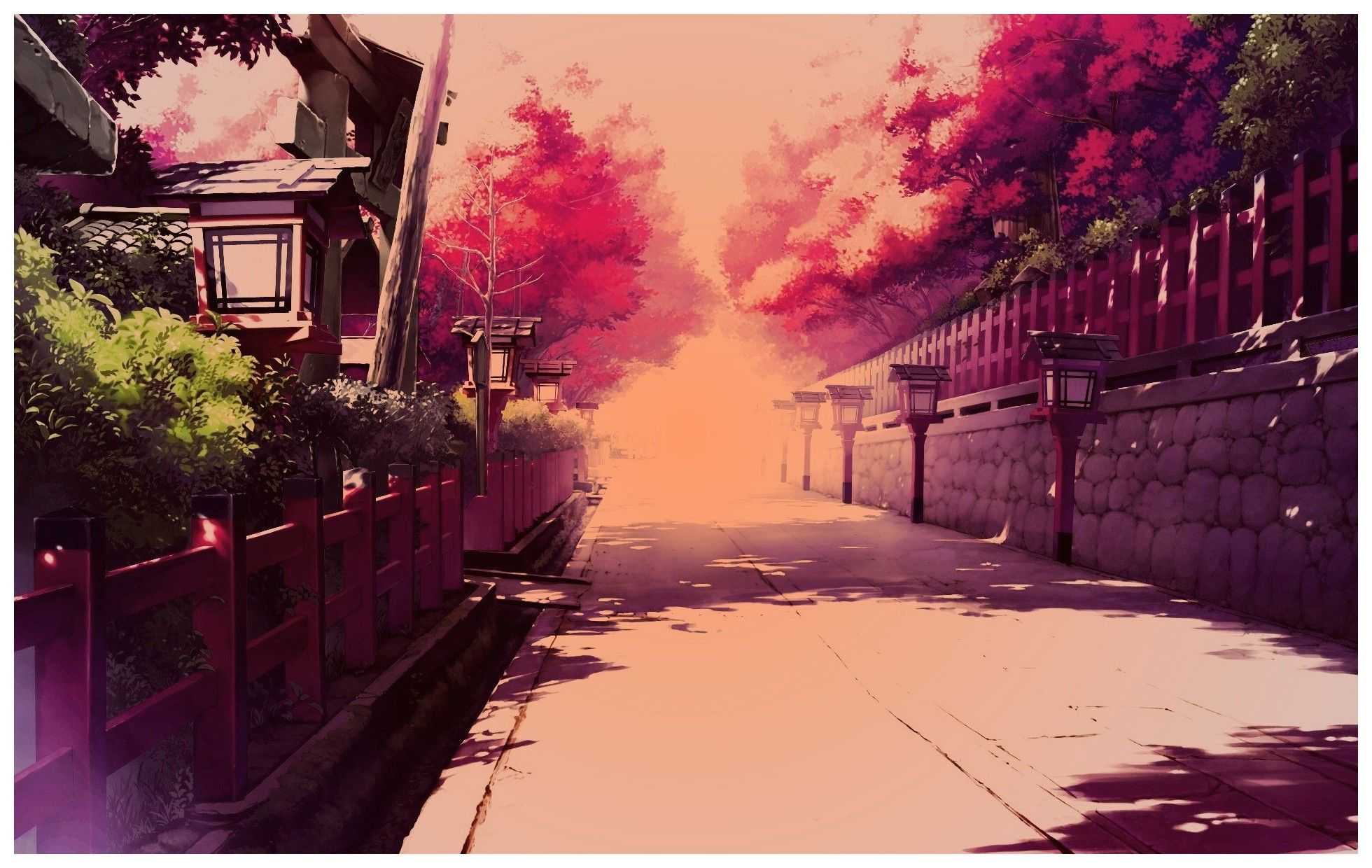 Anime Painted Street HD Wallpaper Wallpaper HD