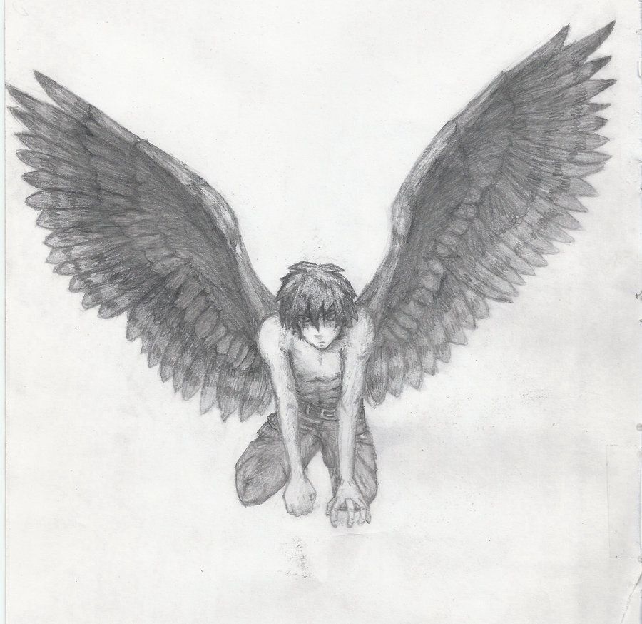 Newest For Anime Boy With Angel Wings Drawing