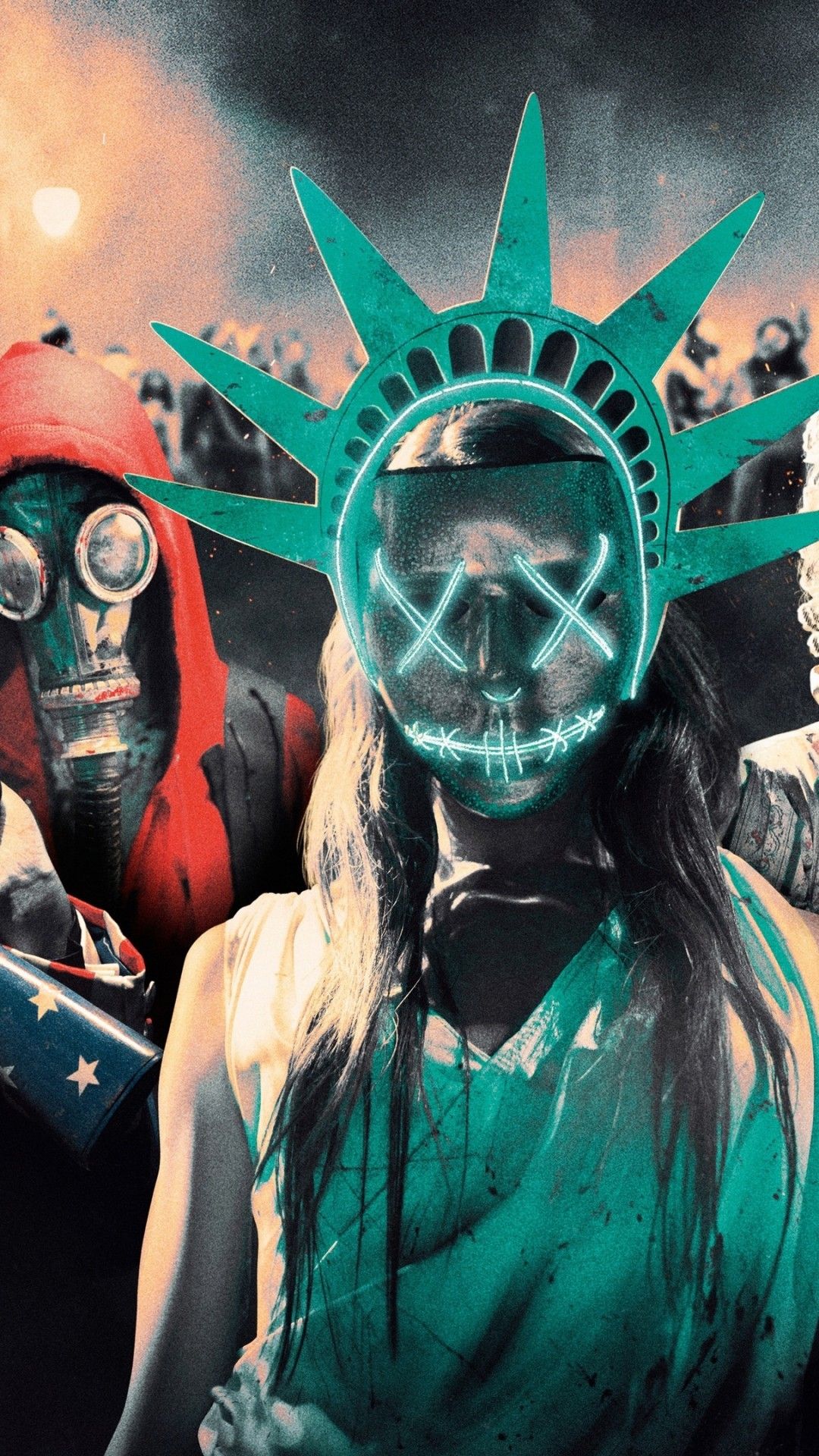 Download 1080x1920 The Purge: Election Year, Masks, Guns