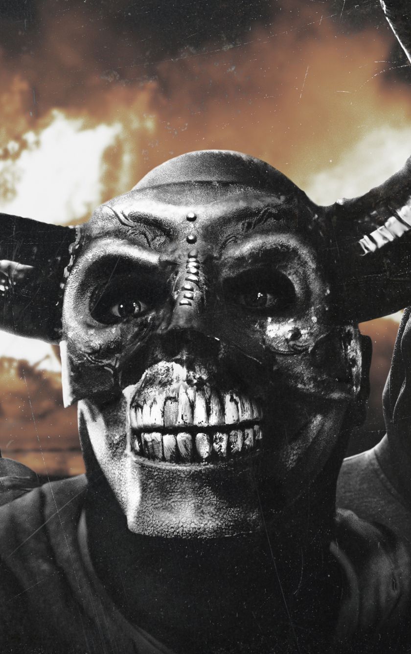 Download 840x1336 wallpaper the first purge, horror movie, bandits