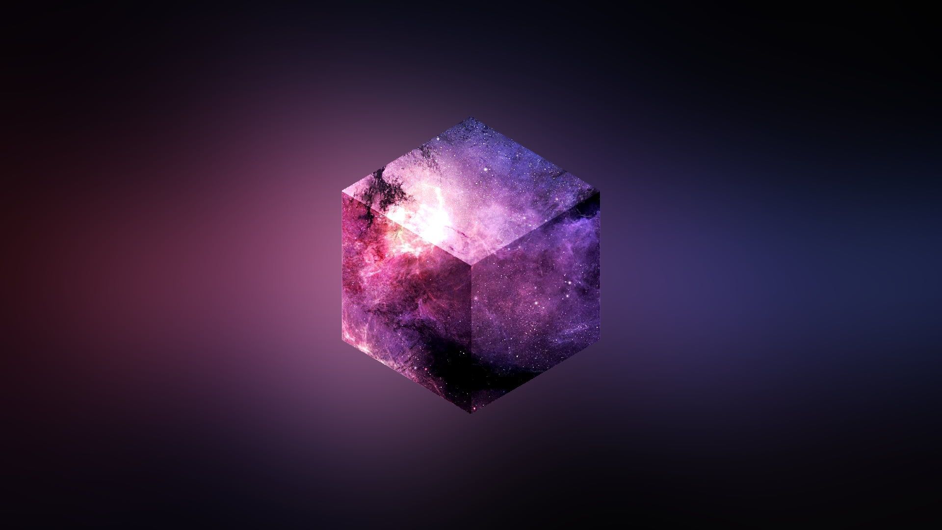 purple and black cube wallpaper, purple cube digital wallpaper #universe #abstract #cube #gradient #space space art. Space art, Wallpaper space, Digital wallpaper