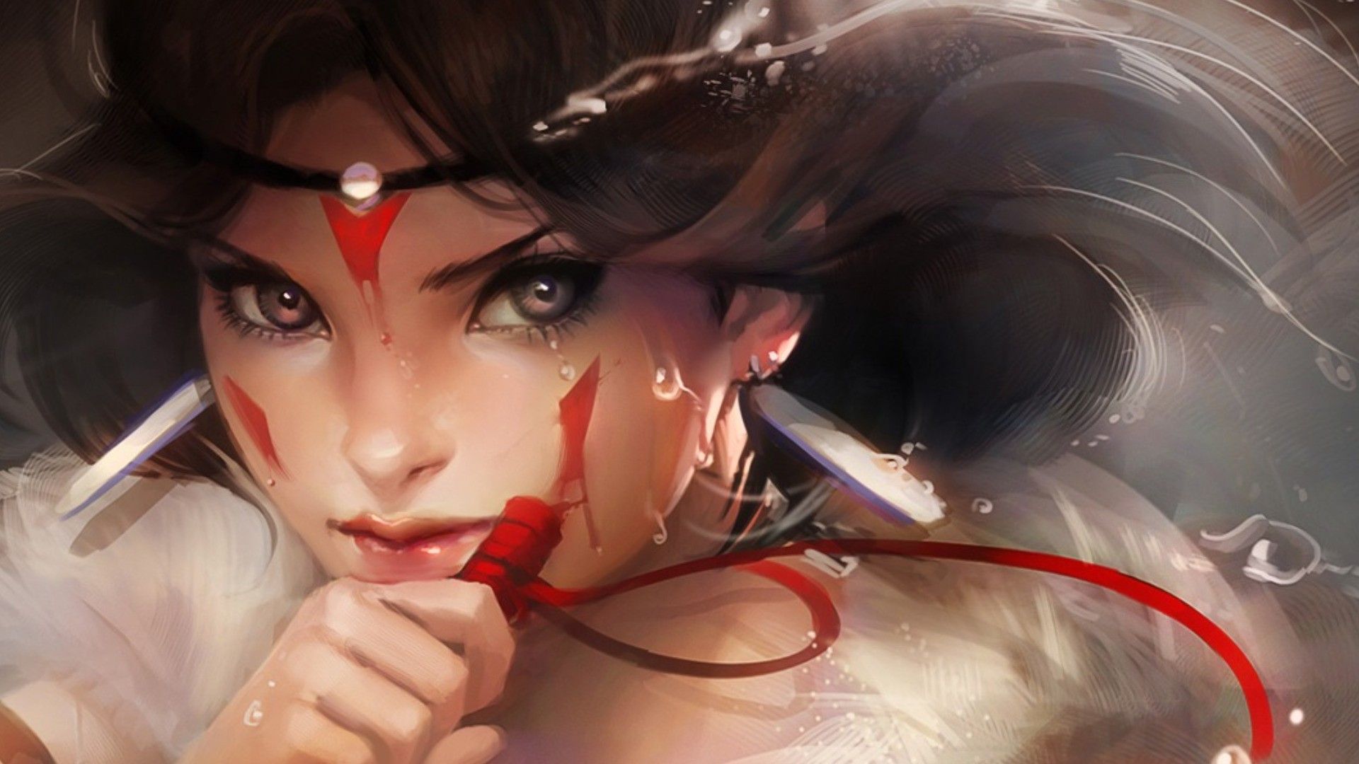 Princess Mononoke, artwork, anime, anime girls wallpaper