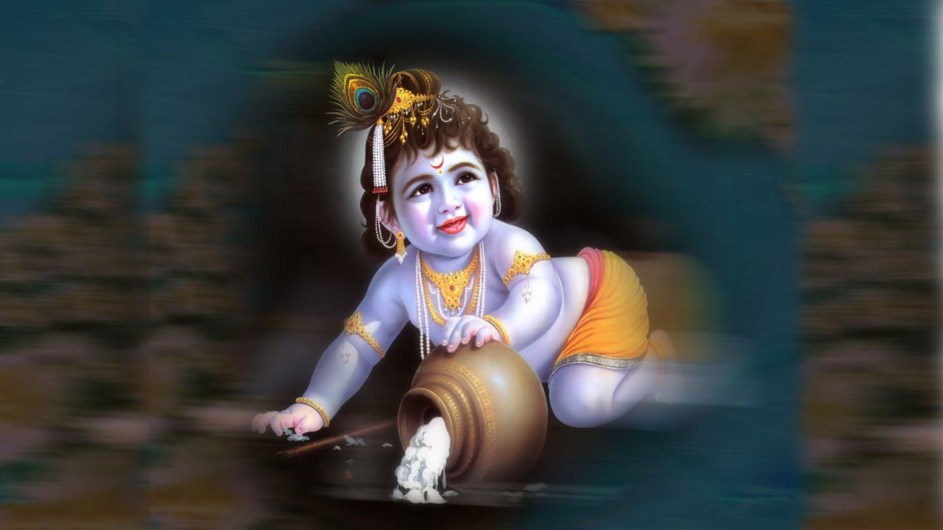 Wallpaper Shri Krishna God Sacred Lord HD 1366x768