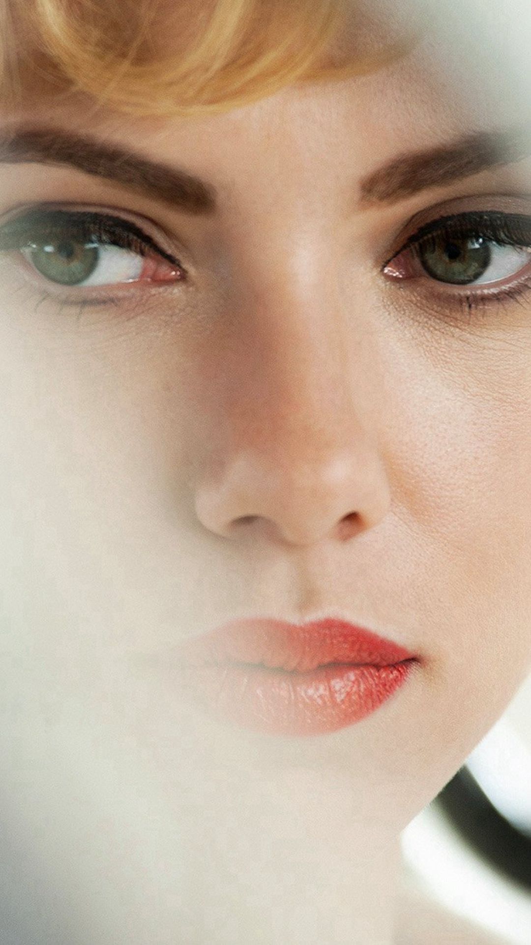 Scarlett Johansson Face Actress Celebrity iPhone 8 Wallpaper Free