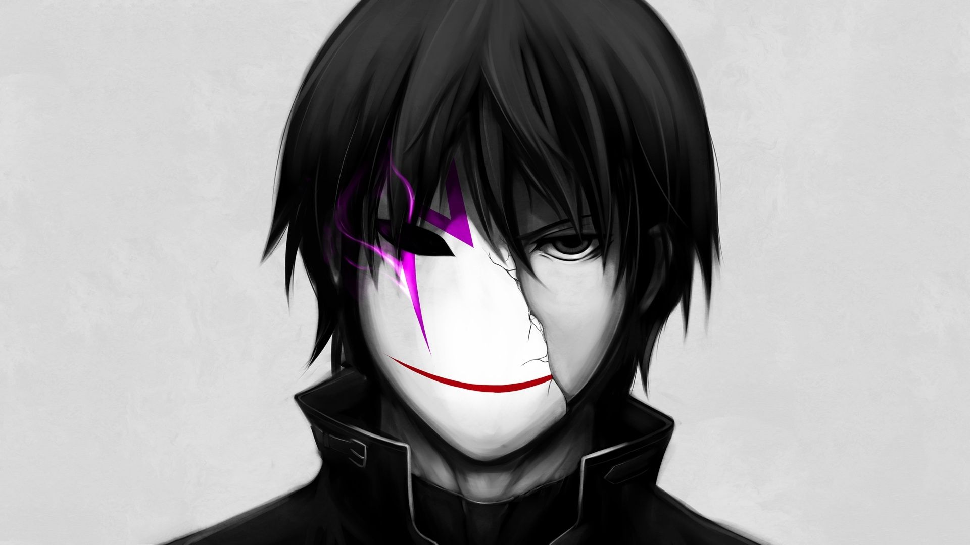 Darker Than Black, Hei, Mask, Broken Boy Black Hair Black