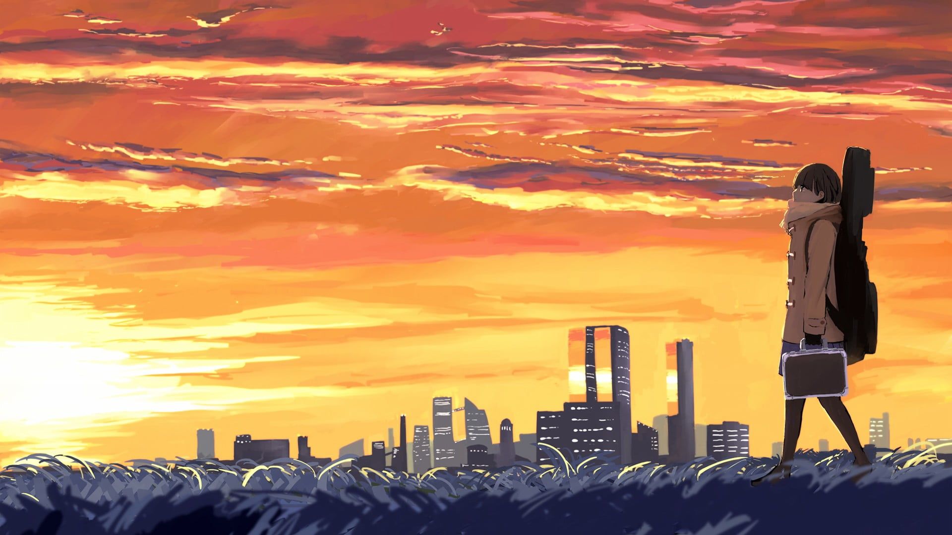 Anime TV still, anime, landscape, city, Japan HD wallpaper