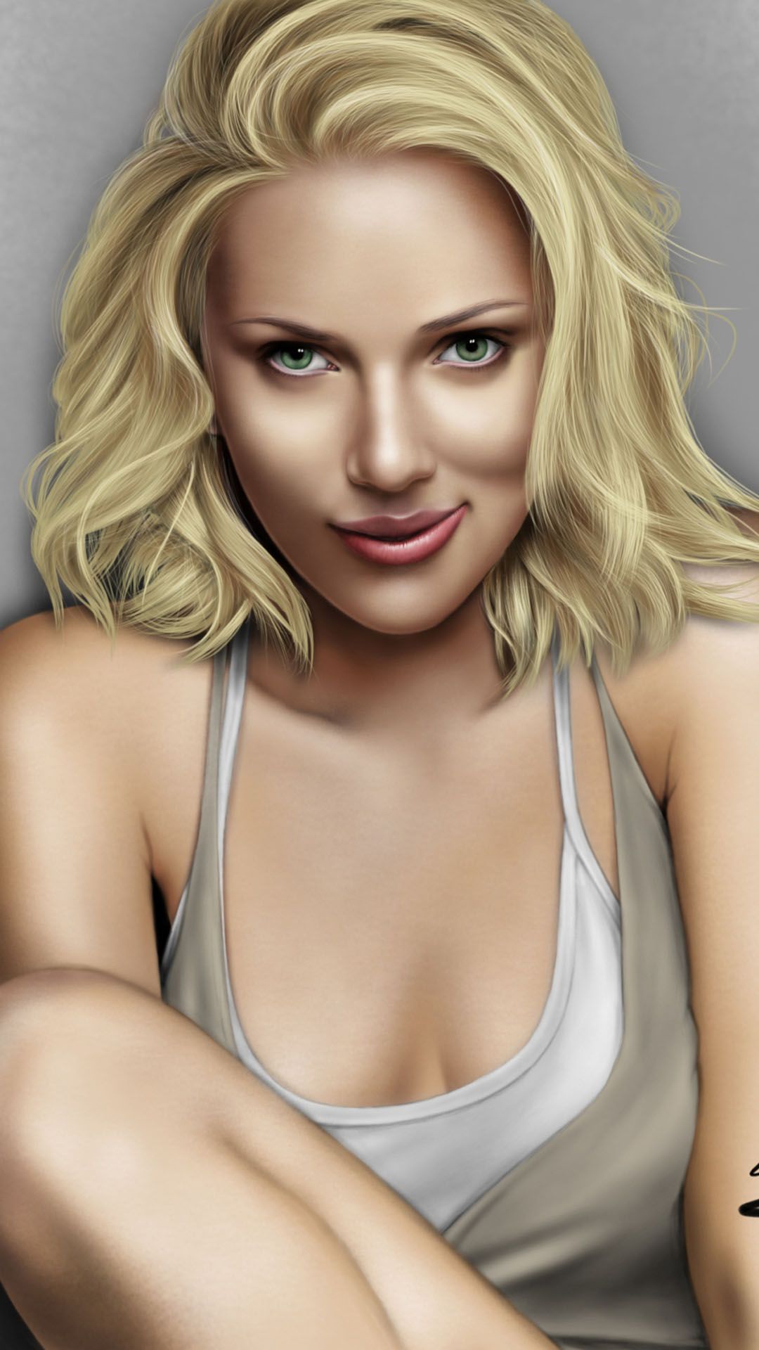 Scarlett Johansson Retrato htc one wallpaper