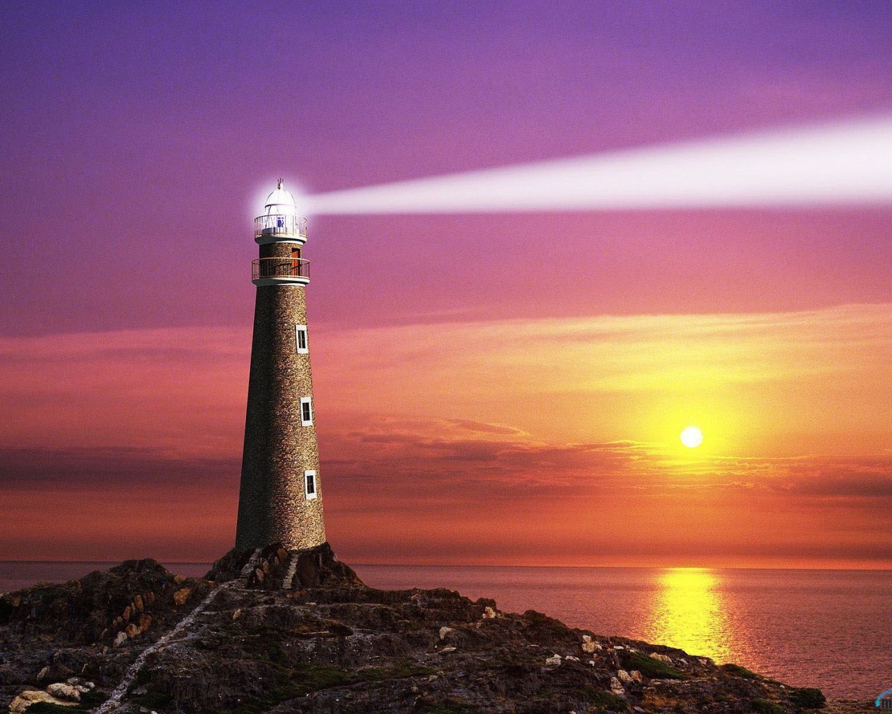A beam of light from the lighthouse Desktop wallpaper 1280x1024