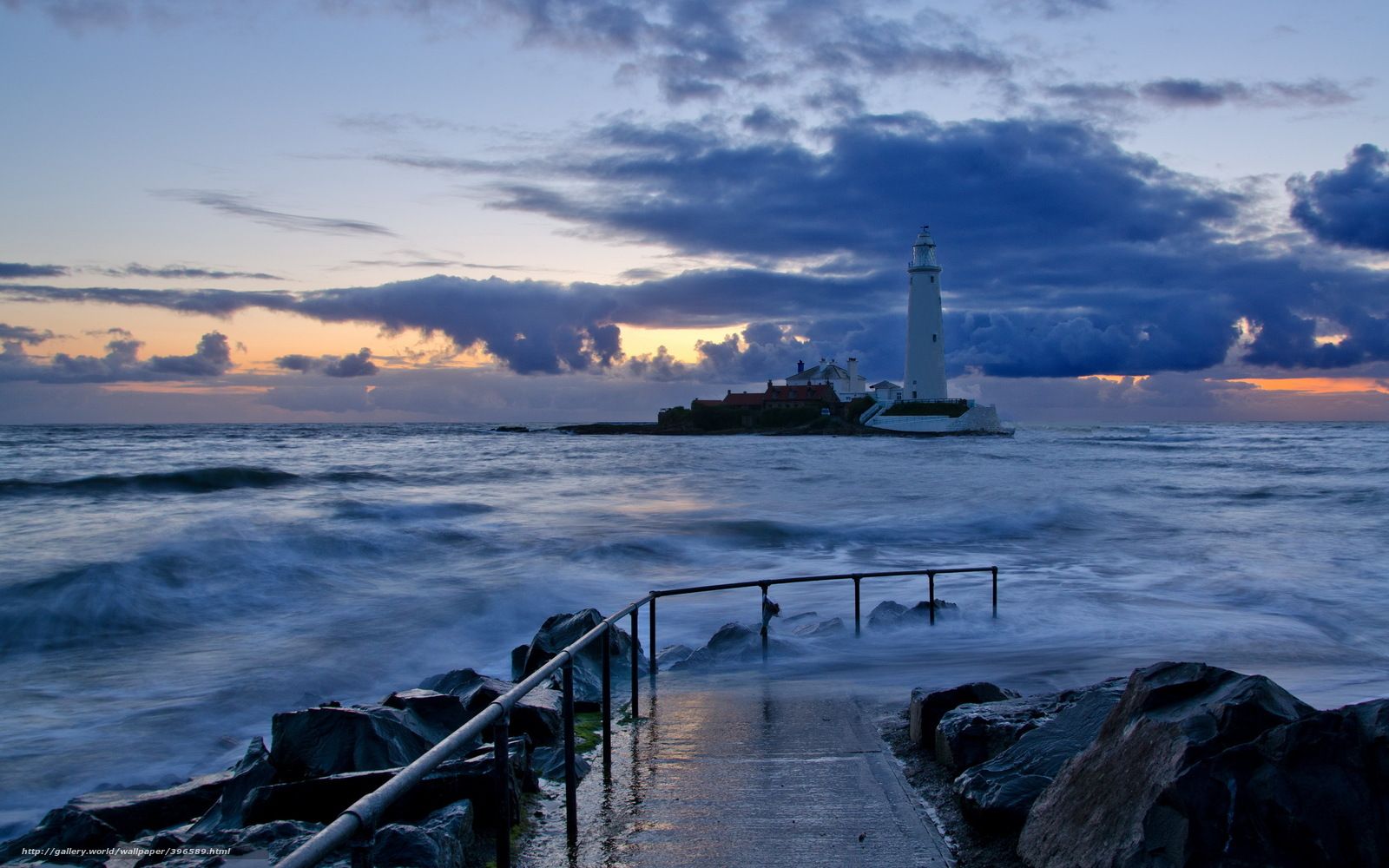 Download wallpaper night, sea, lighthouse, landscape free desktop