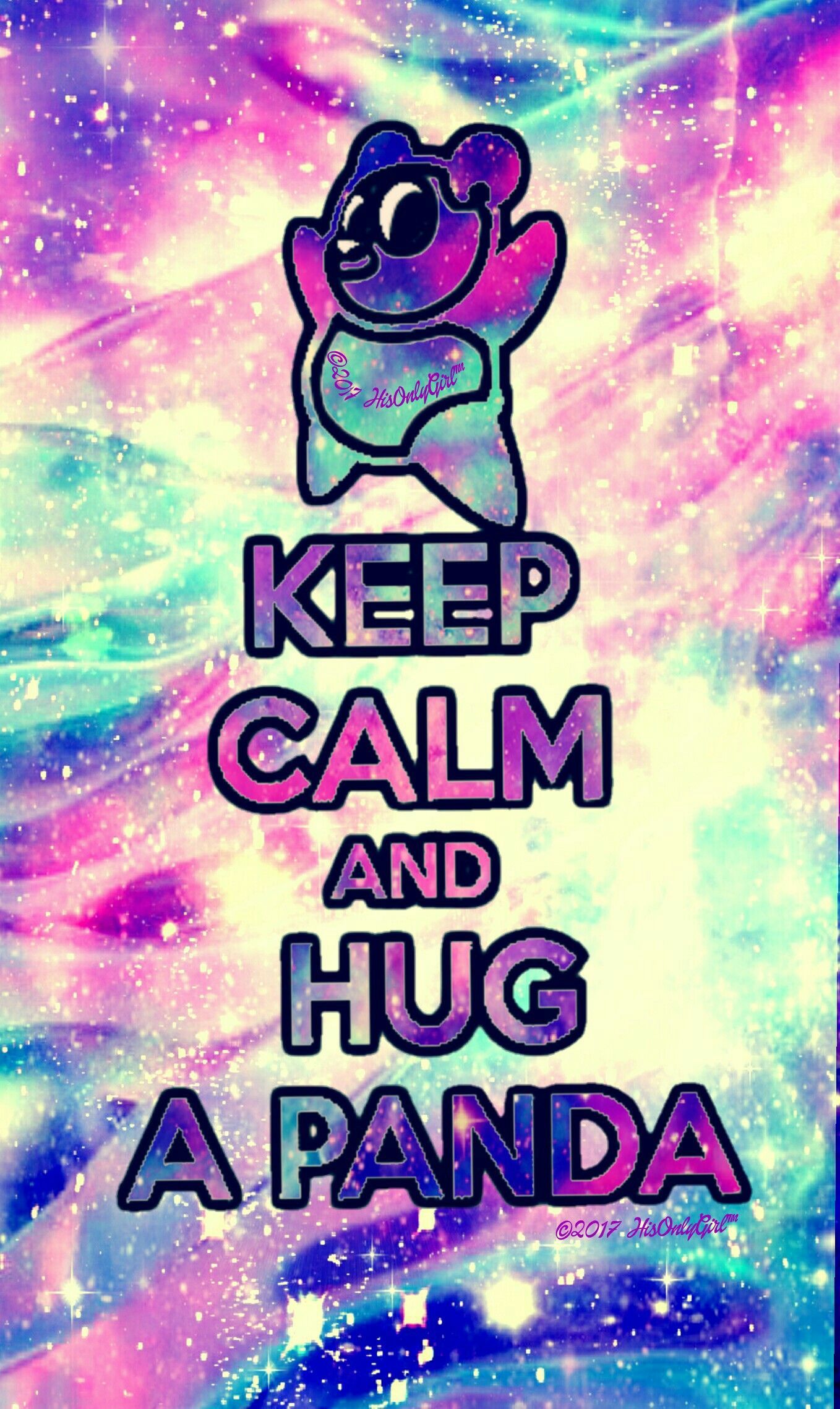 Keep calm Panda galaxy wallpaper I created for the app CocoPPa