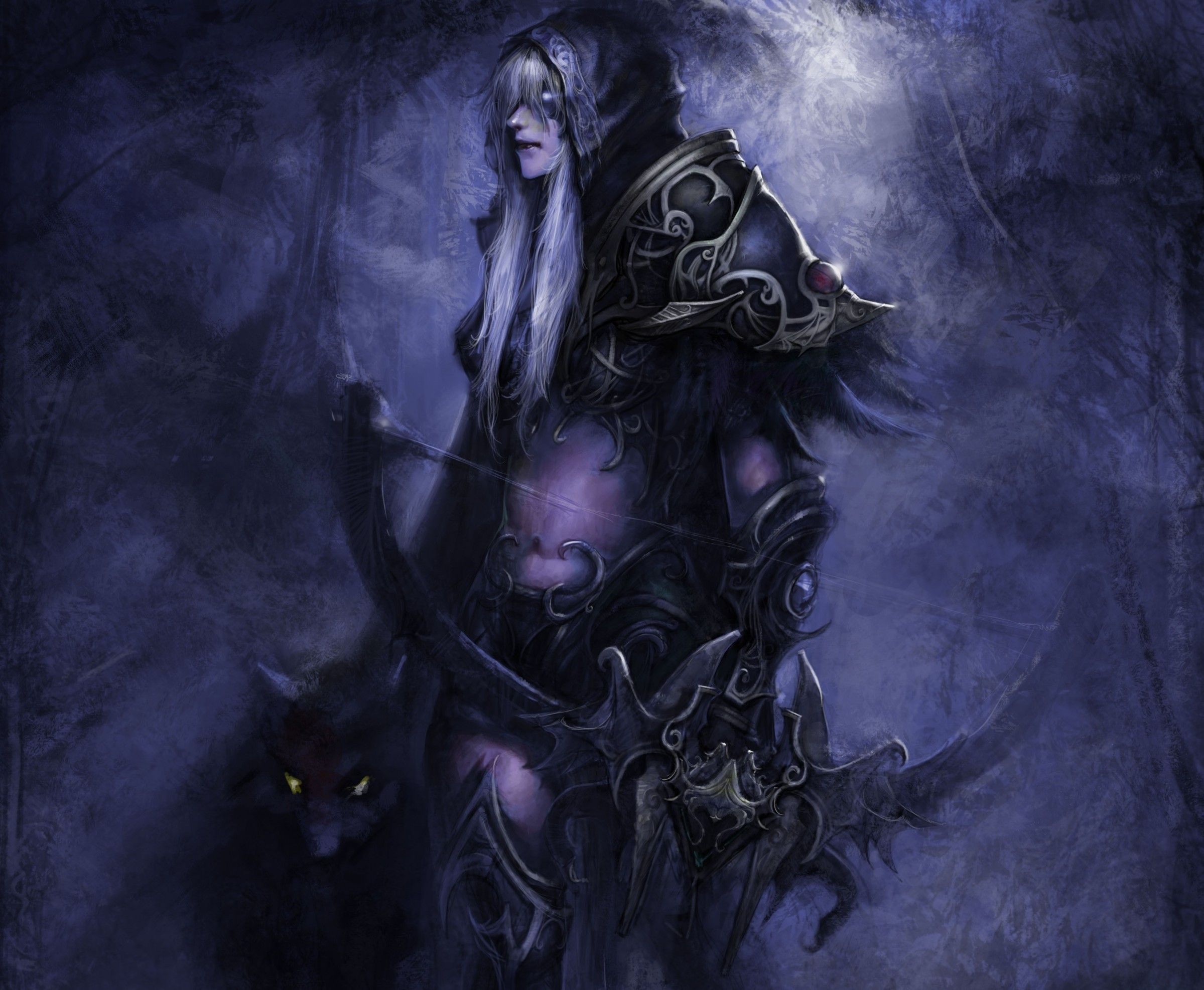 Download 2399x1973 World Of Warcraft, Archer, Armor, Hoodie, Dark