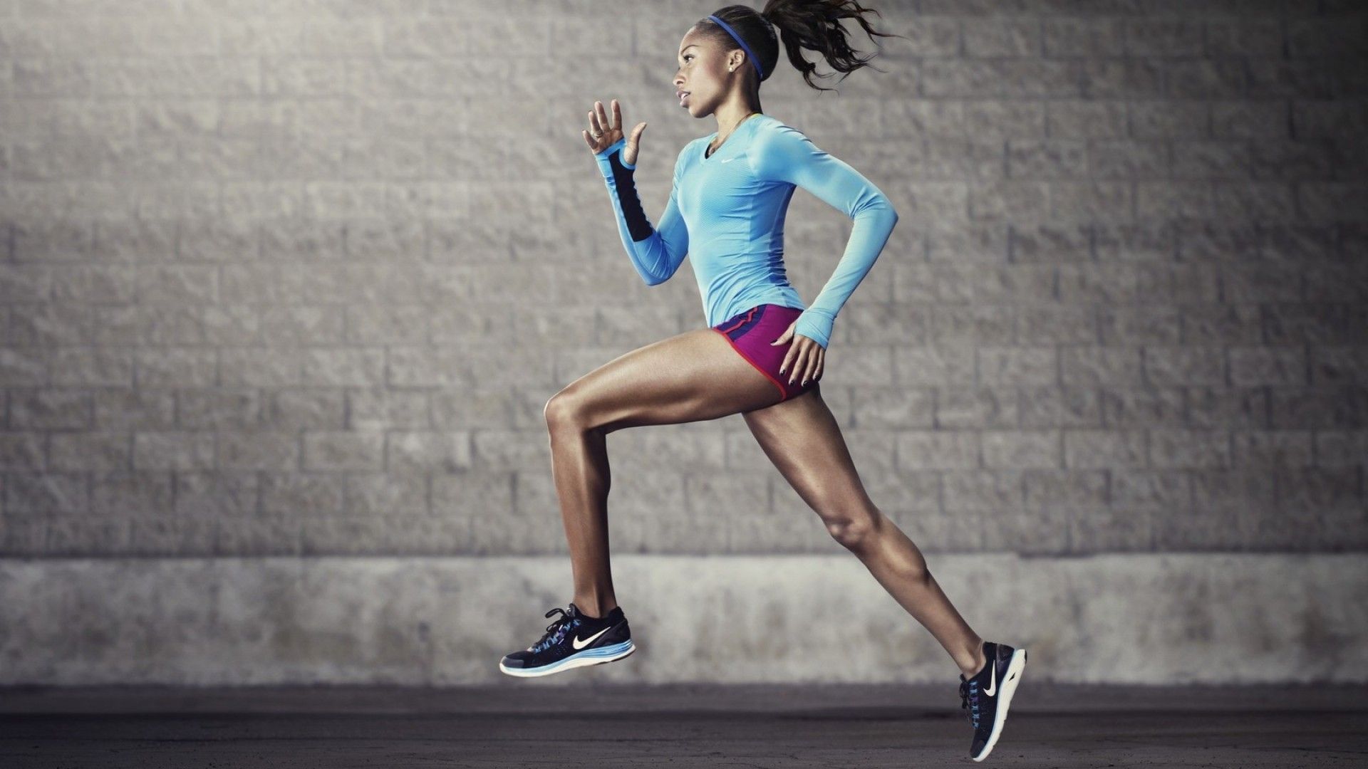 Download 1920x1080 Women, Running, Side View, Fitness Wallpaper