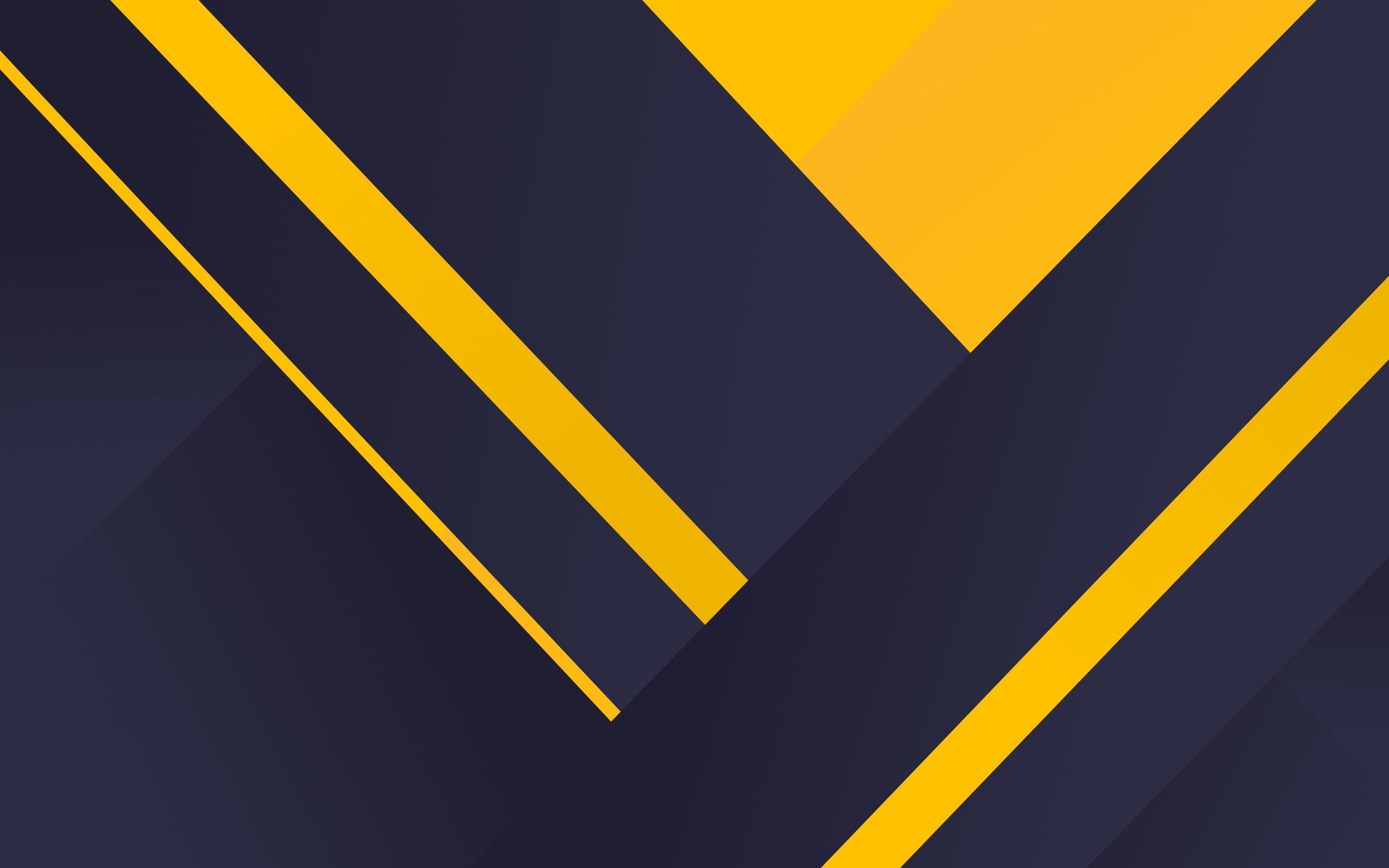 Yellow Blue Material Design 4k HD Wallpaper 2018 in 2020