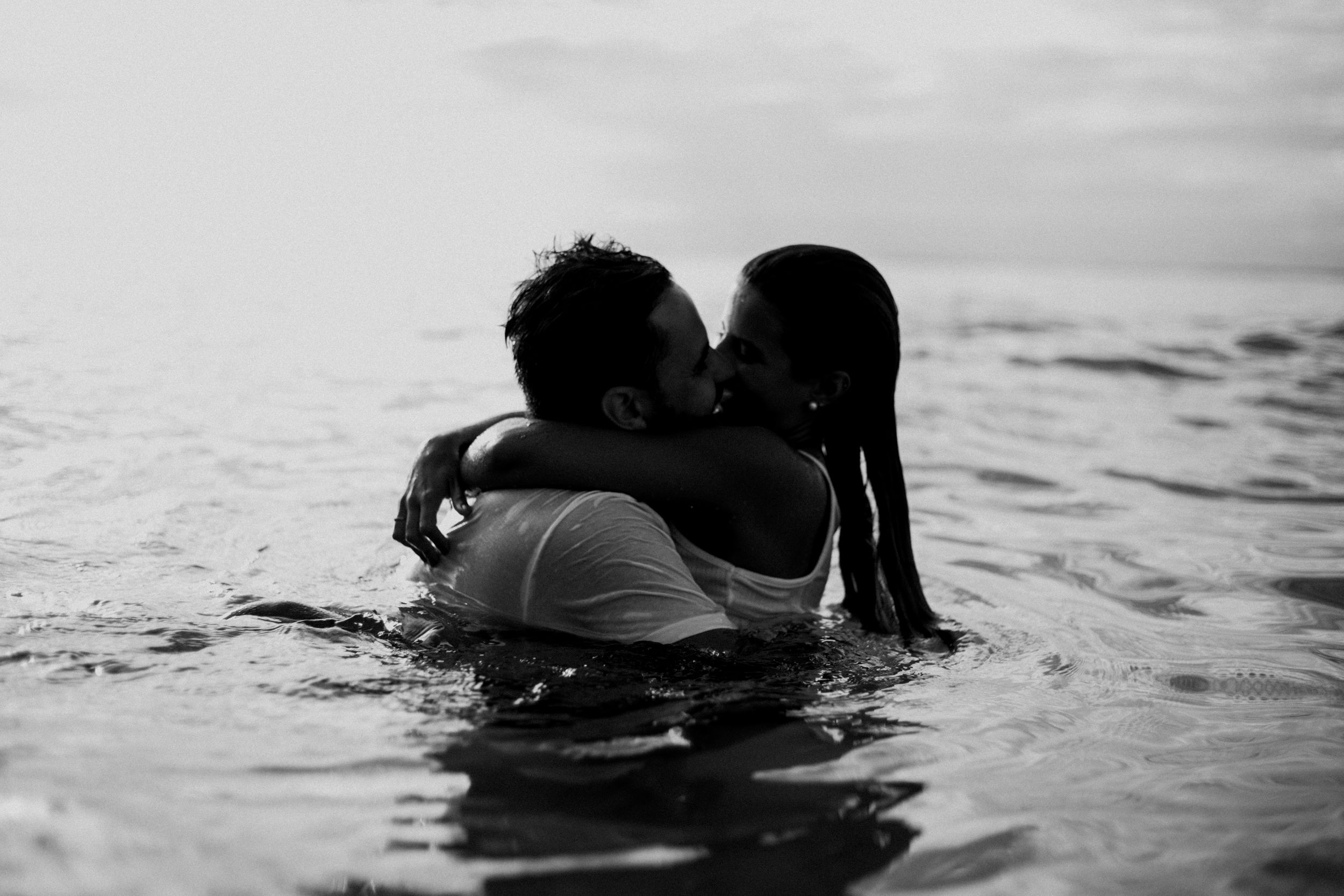 Edward Eyer Couple Kiss Black And White