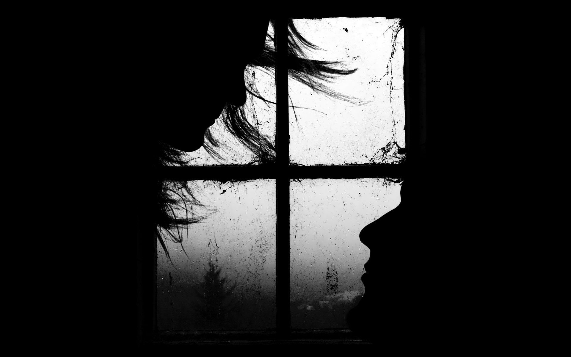 Sweet Black and White Romance Wallpaper of Love Couples. Dark art