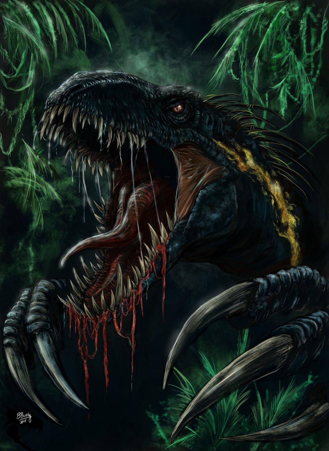 buckleyillustrations: “ My shot at the Indoraptor.making my first
