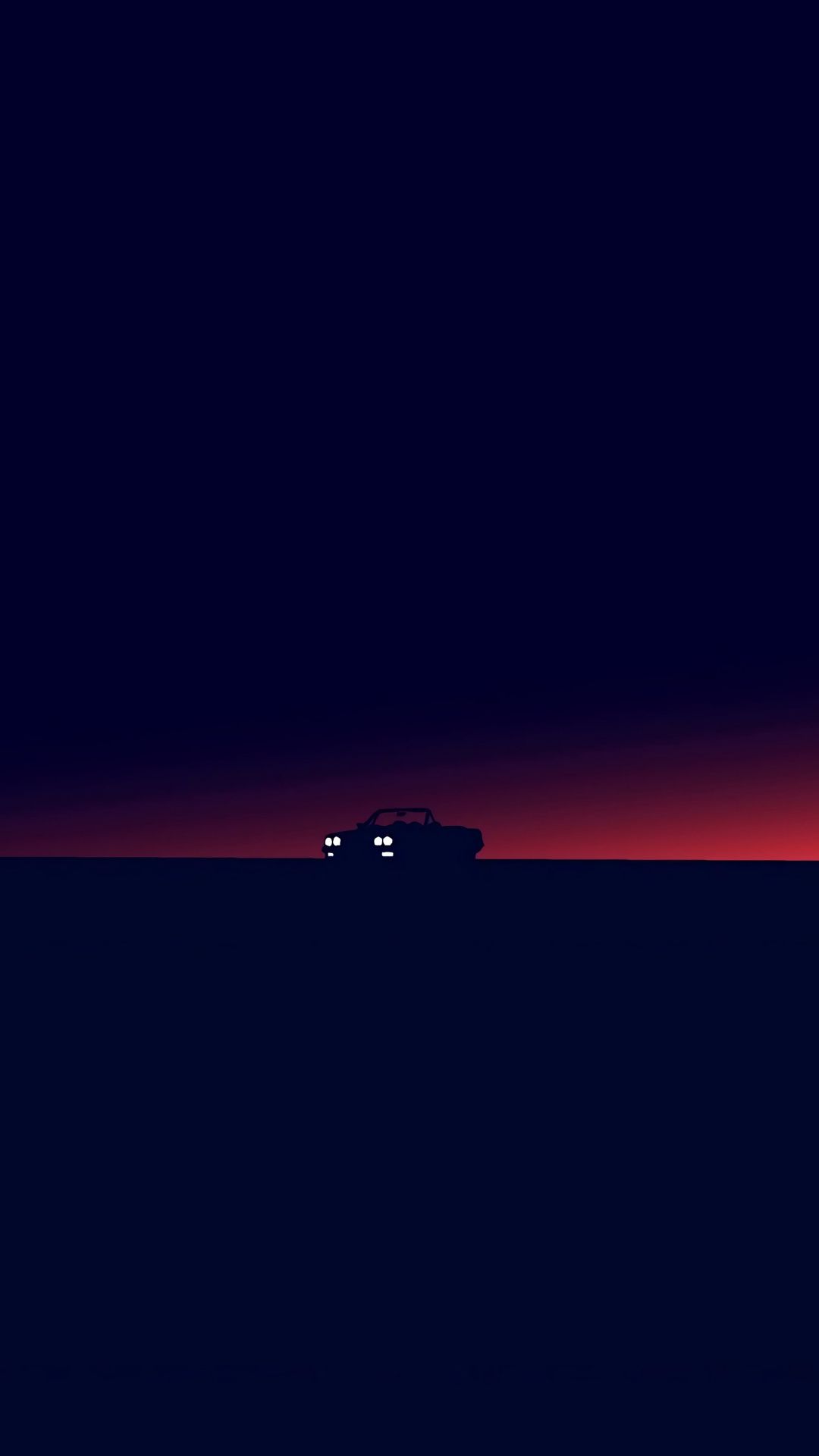 Car, silhouette, dark, twilight, minimal, 1080x1920 wallpaper