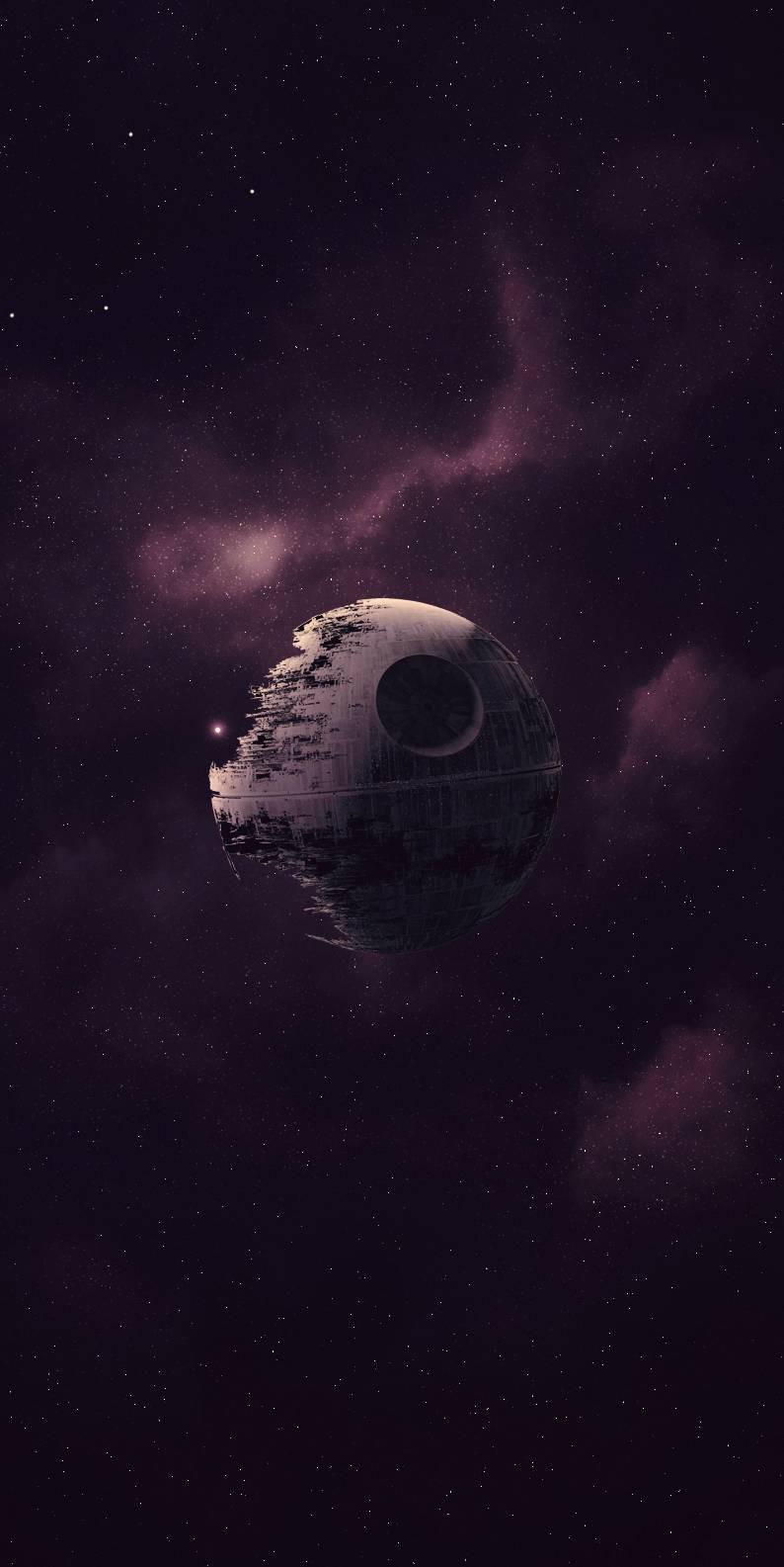 Lonely Death Star iPhone XS wallpaper