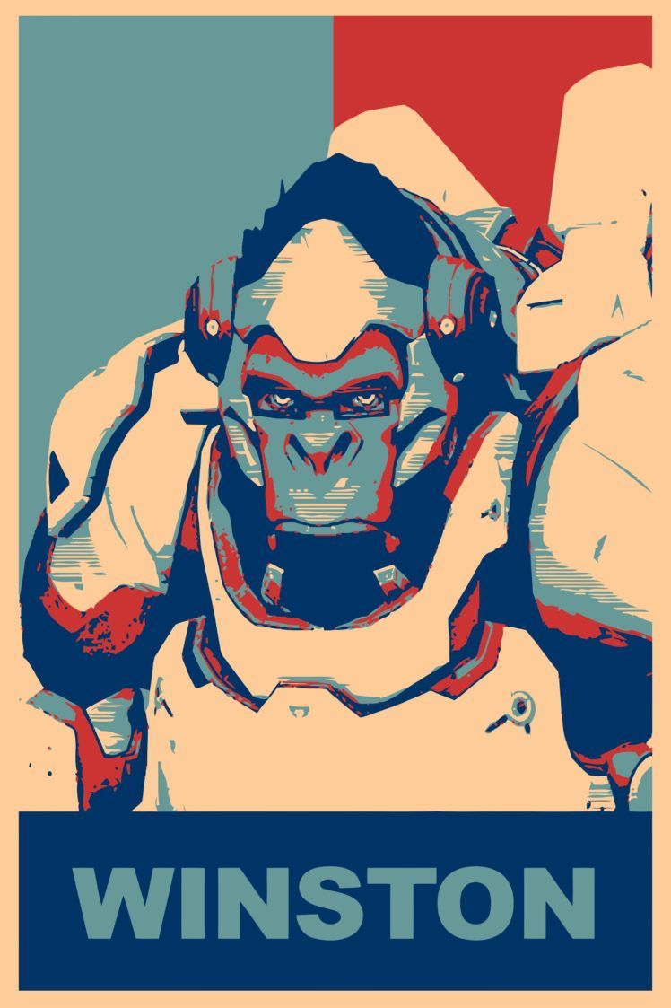 Winston (Overwatch), Propaganda, Overwatch, Gamer HD Wallpaper