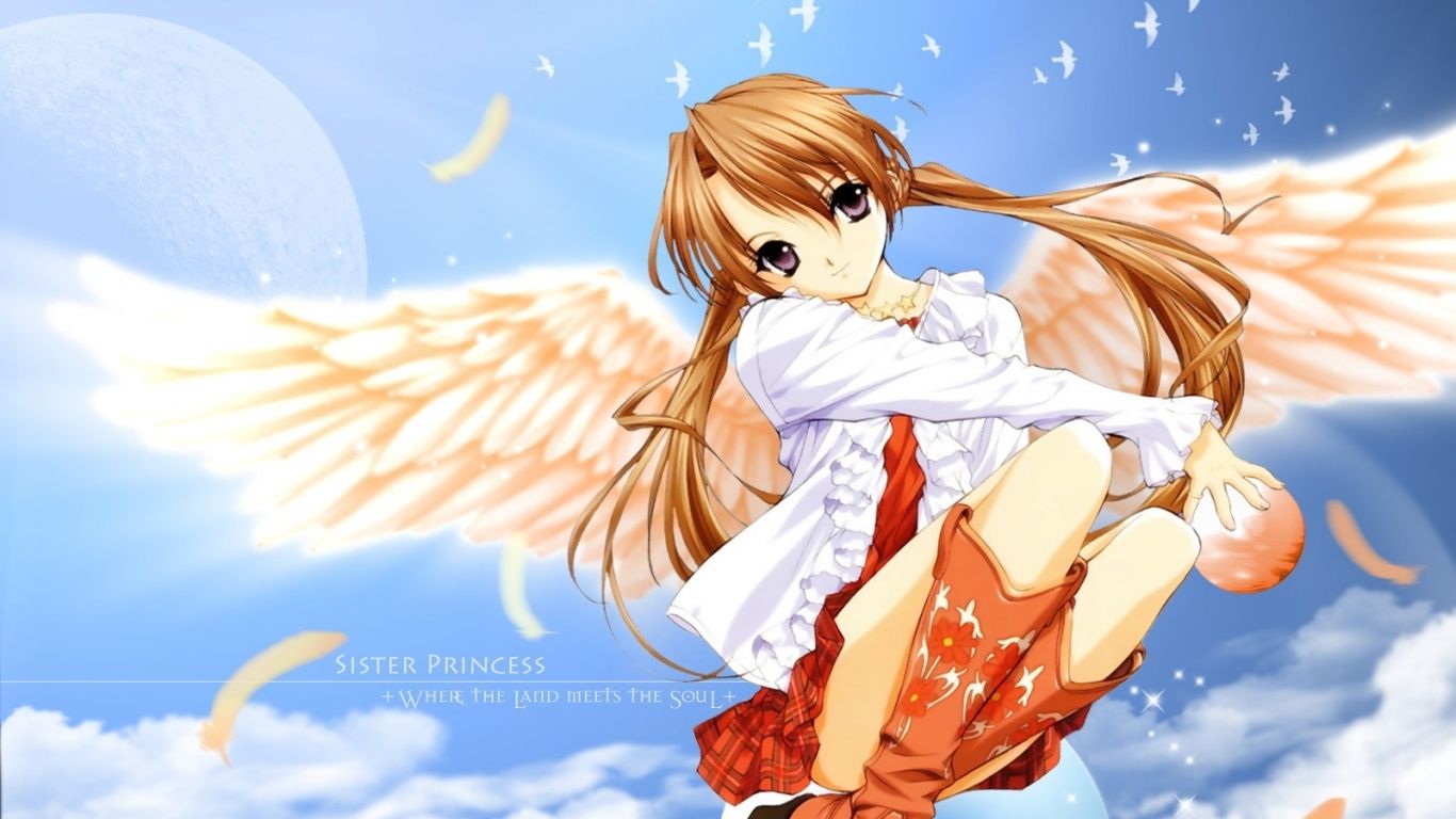HD wallpaper: anime, anime girls, wings, blonde, angel, original characters