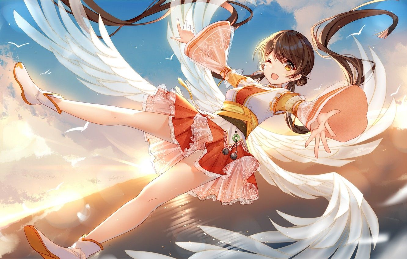 Wallpaper angel, anime, girl image for desktop, section арт