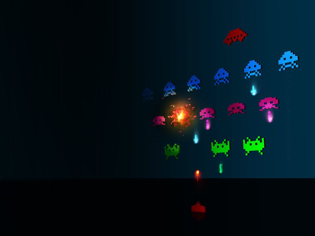 Free download Space invaders HD retro graphic desktop wallpaper