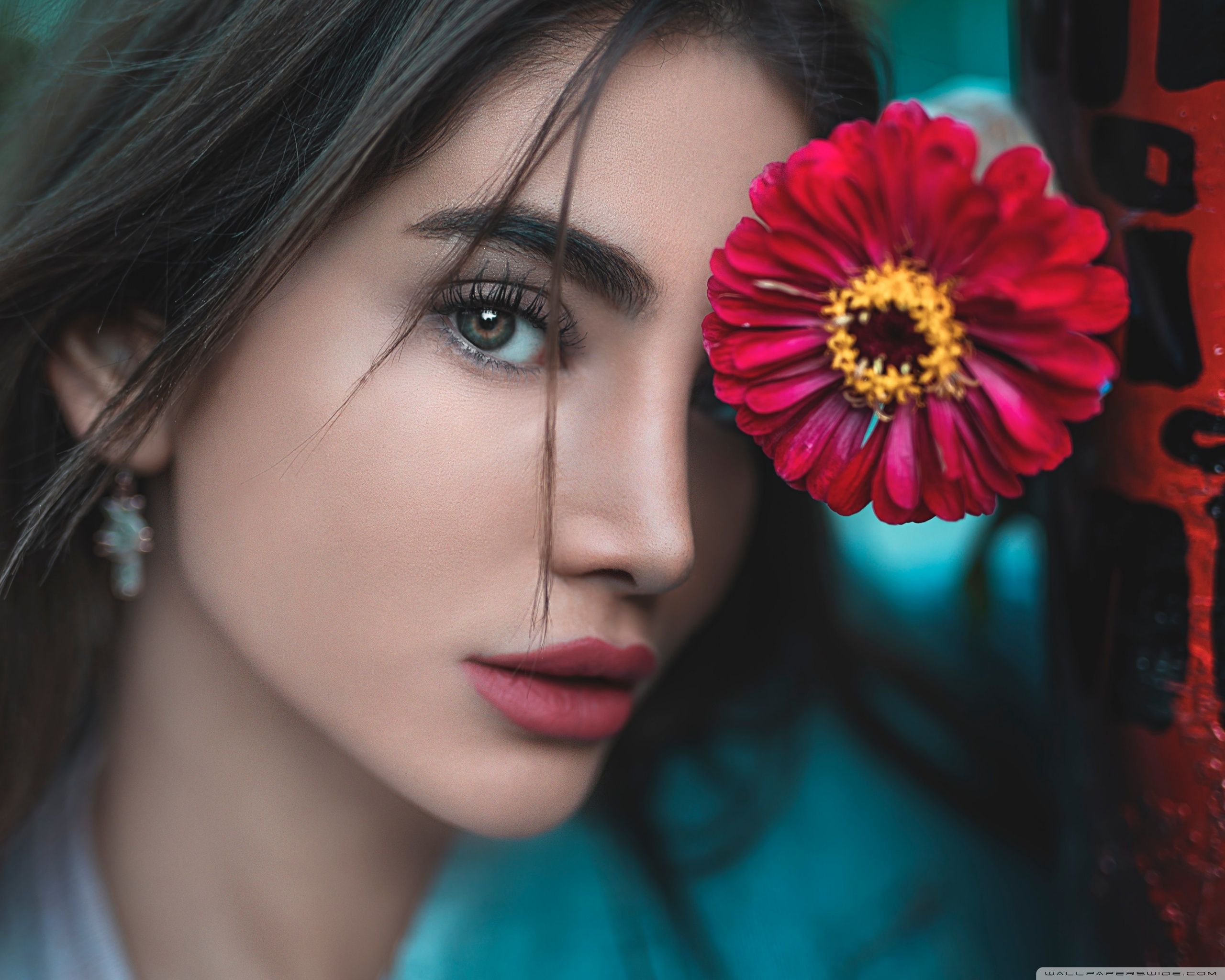 Beautiful Girl Flower Aesthetic Ultra HD Desktop Background
