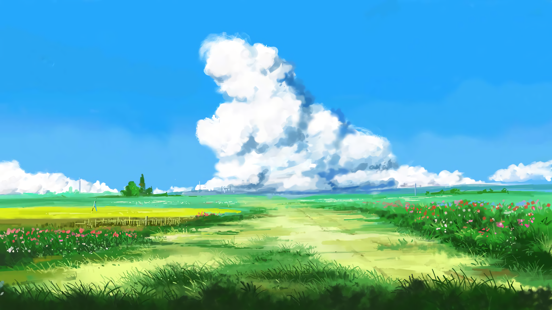 Anime Grass Field Wallpapers Wallpaper Cave