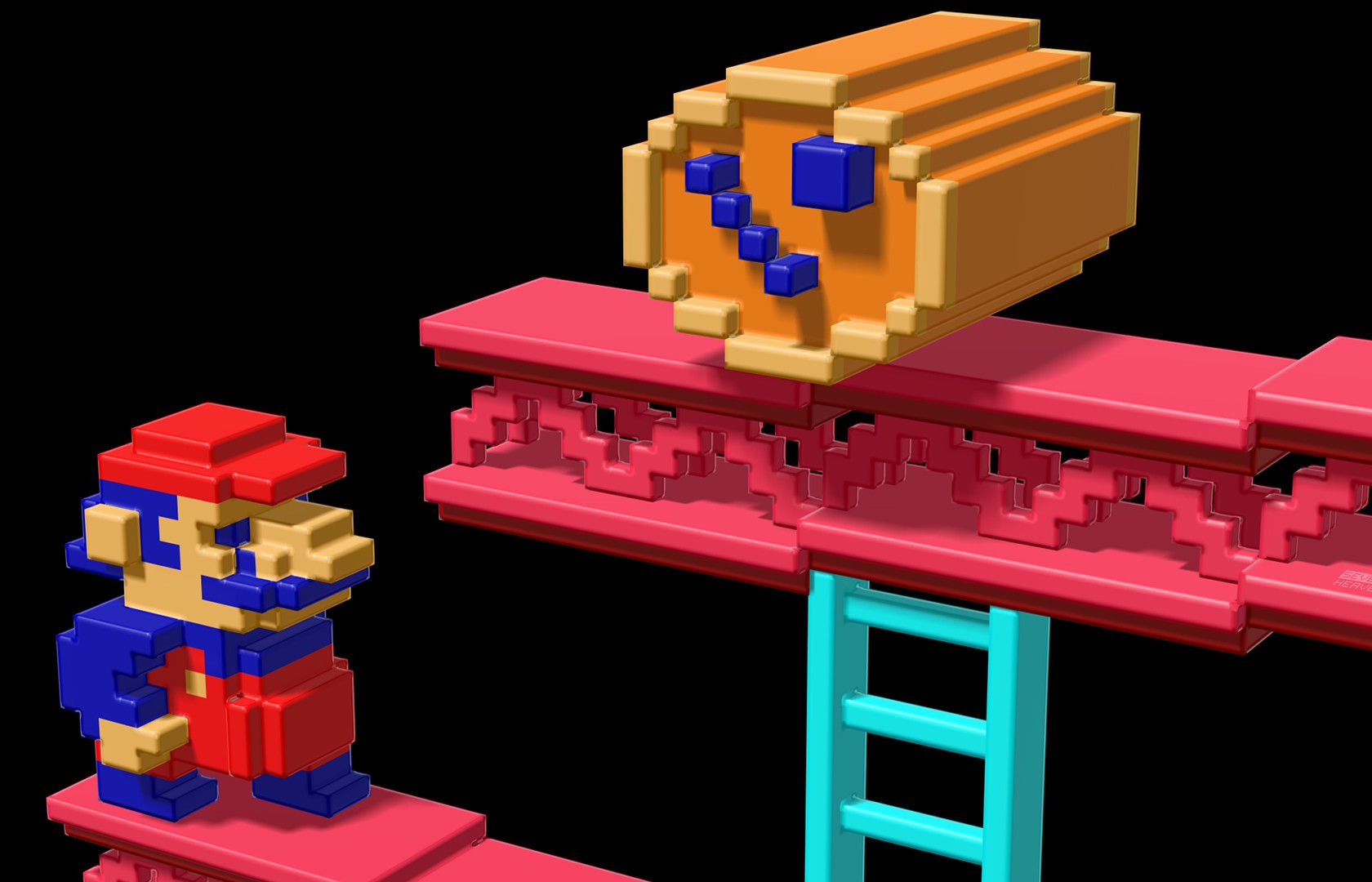 Retro 3D Mario Video Game Desktop Wallpaper: Desktop HD Wallpaper