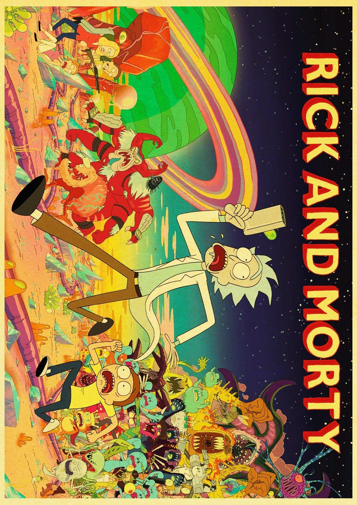 Rick And Morty Theme 2020 Retro Poster. Rick and morty, Dragon ball z