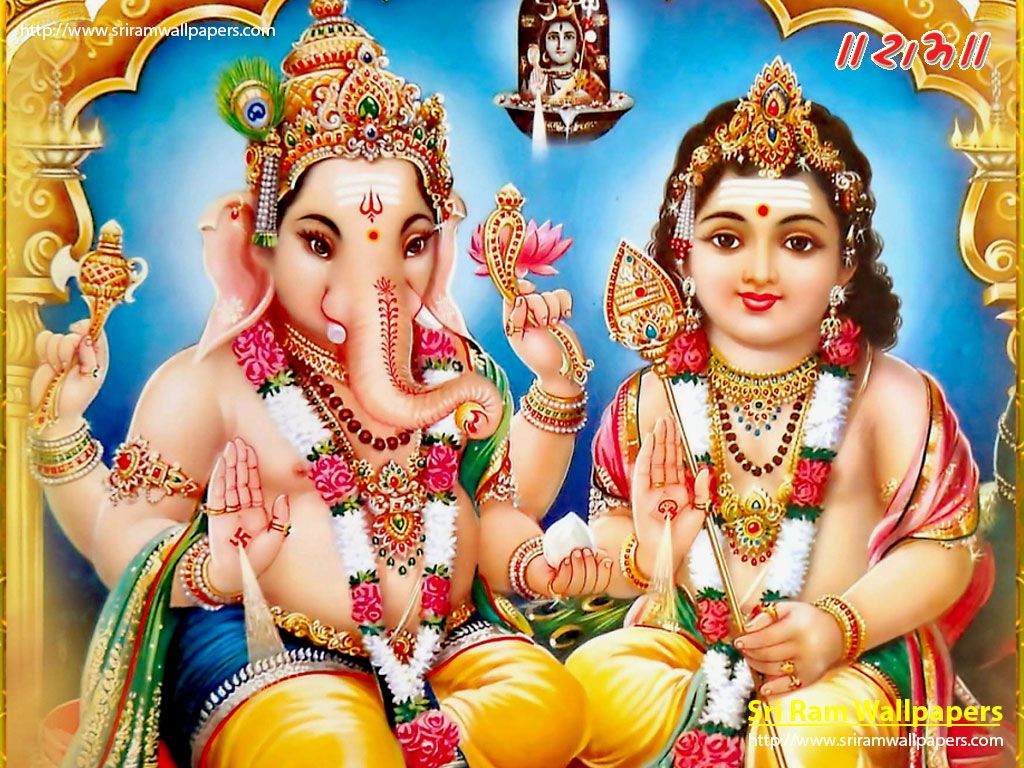 Lord Kartikeya and Ganesha. God Image and Wallpaper