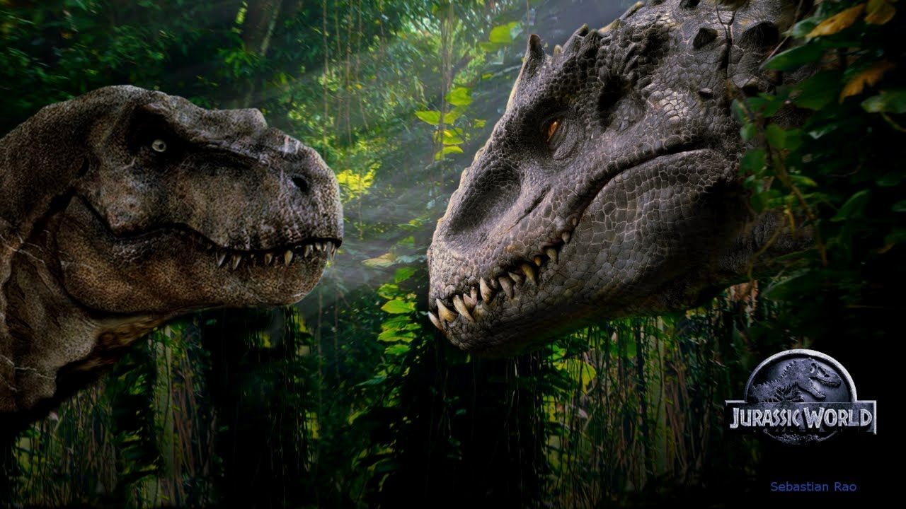 T rex vs indominus rex gif