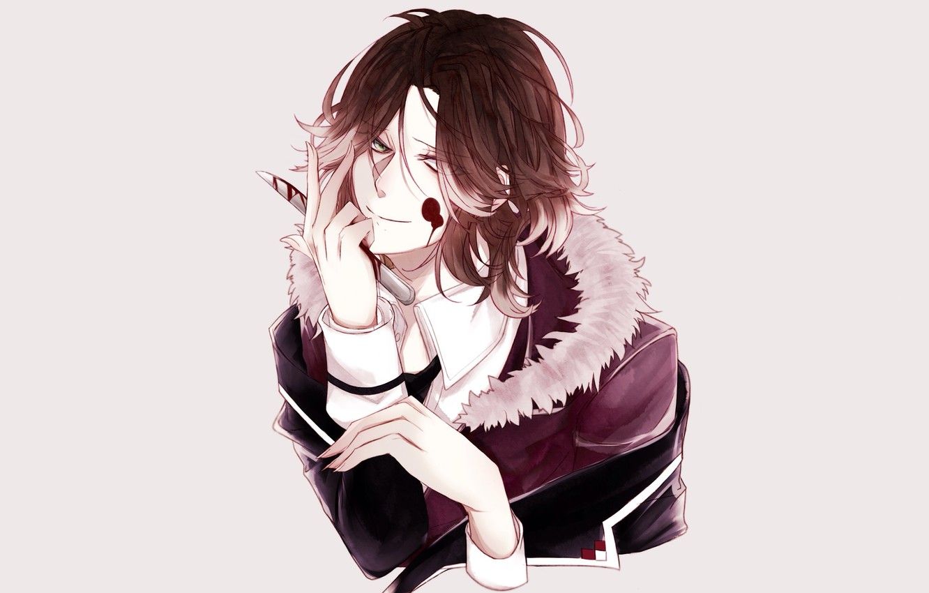 Photo Wallpaper Blood, Anime, Art, Knife, Vampire - Аниме Кровь