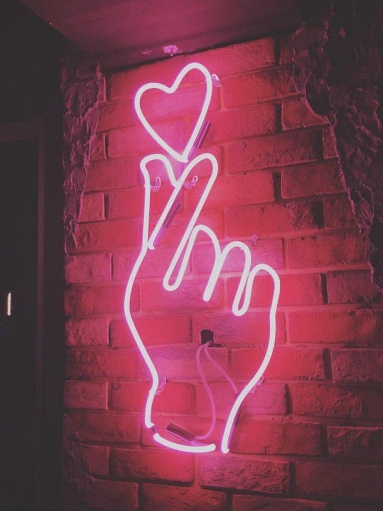 Love Neon Red Aesthetic Wallpaper