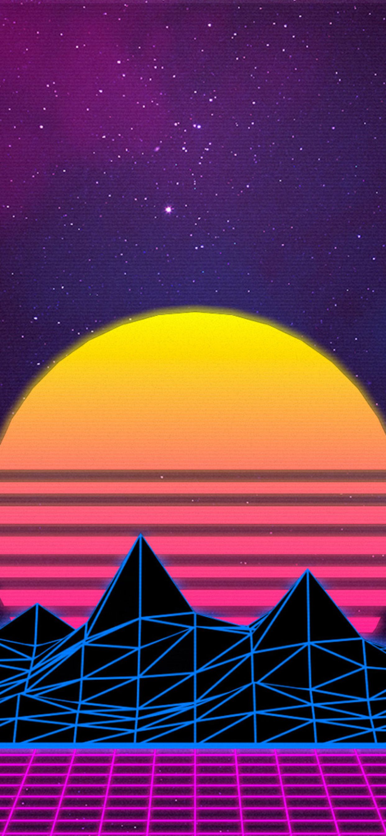 Retrowave iPhone XS MAX HD 4k Wallpaper, Image