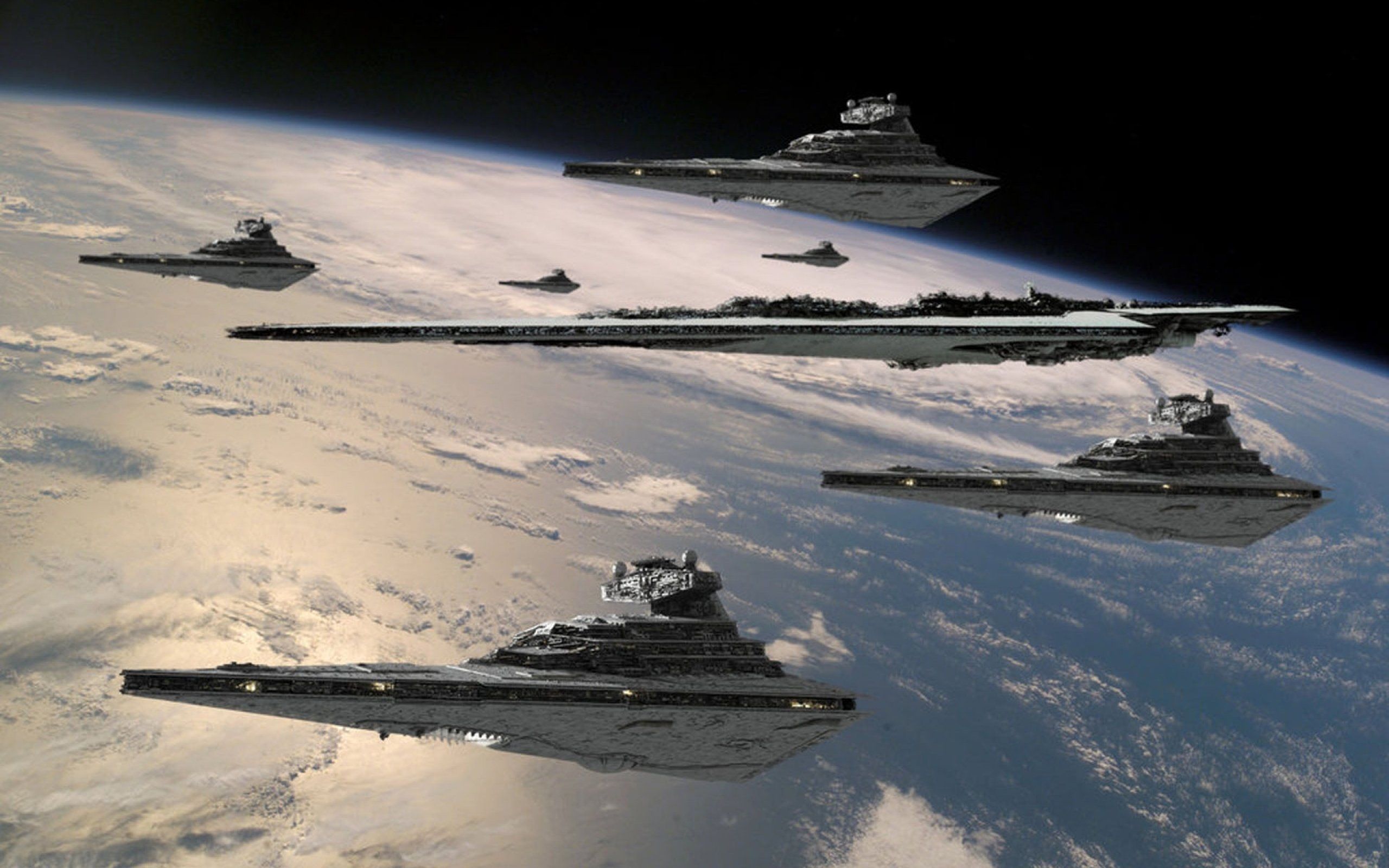Imperial Star Destroyer Fleet with The Executor. Star wars ships