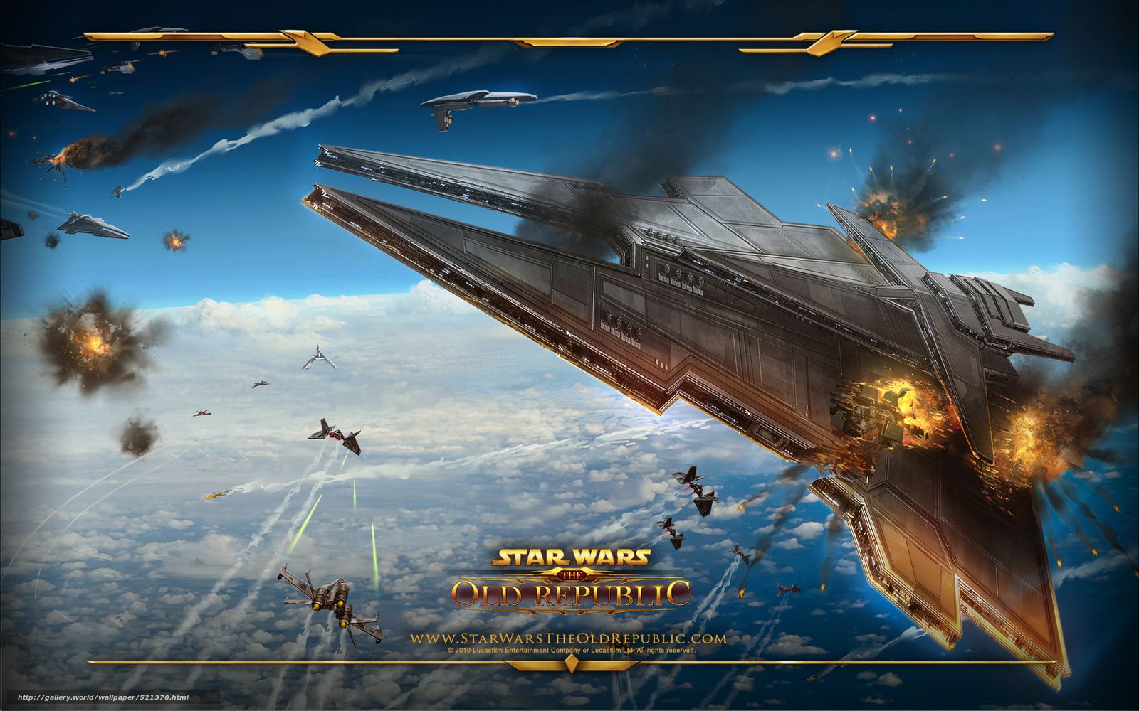 Download wallpaper dogfight, Imperial ship free desktop wallpaper