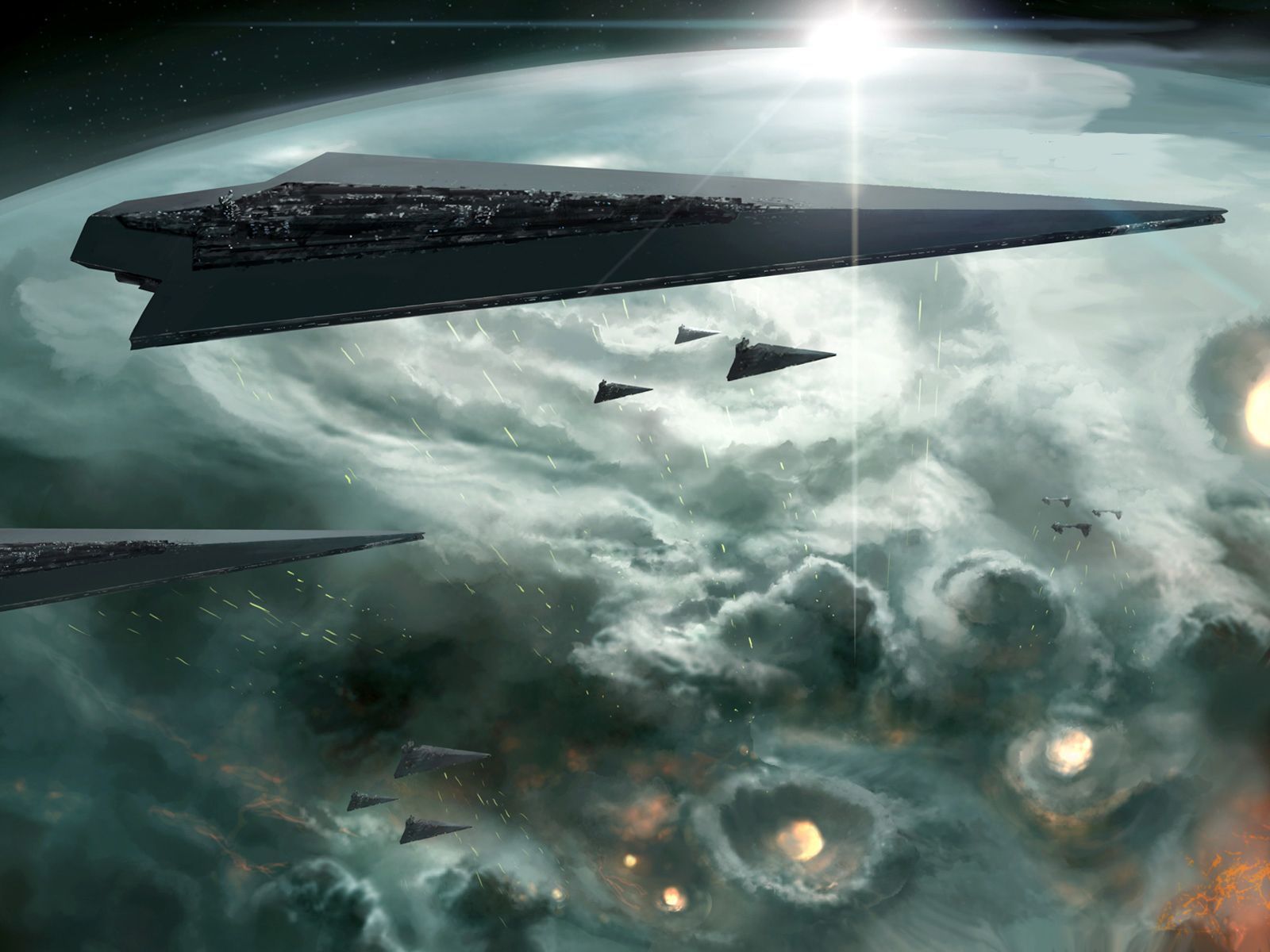 Orbital bombardment. Star wars illustration, Star wars wallpaper