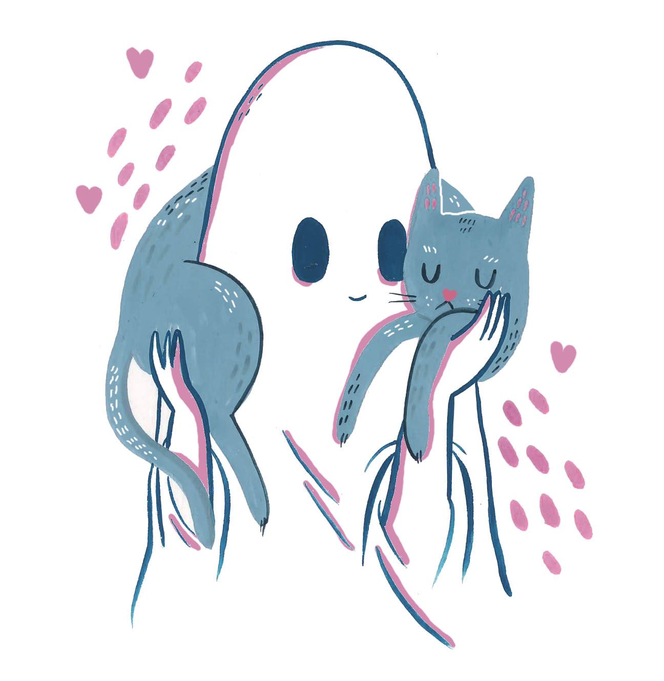 nothing beats a cute kitty cuddle. Cute art