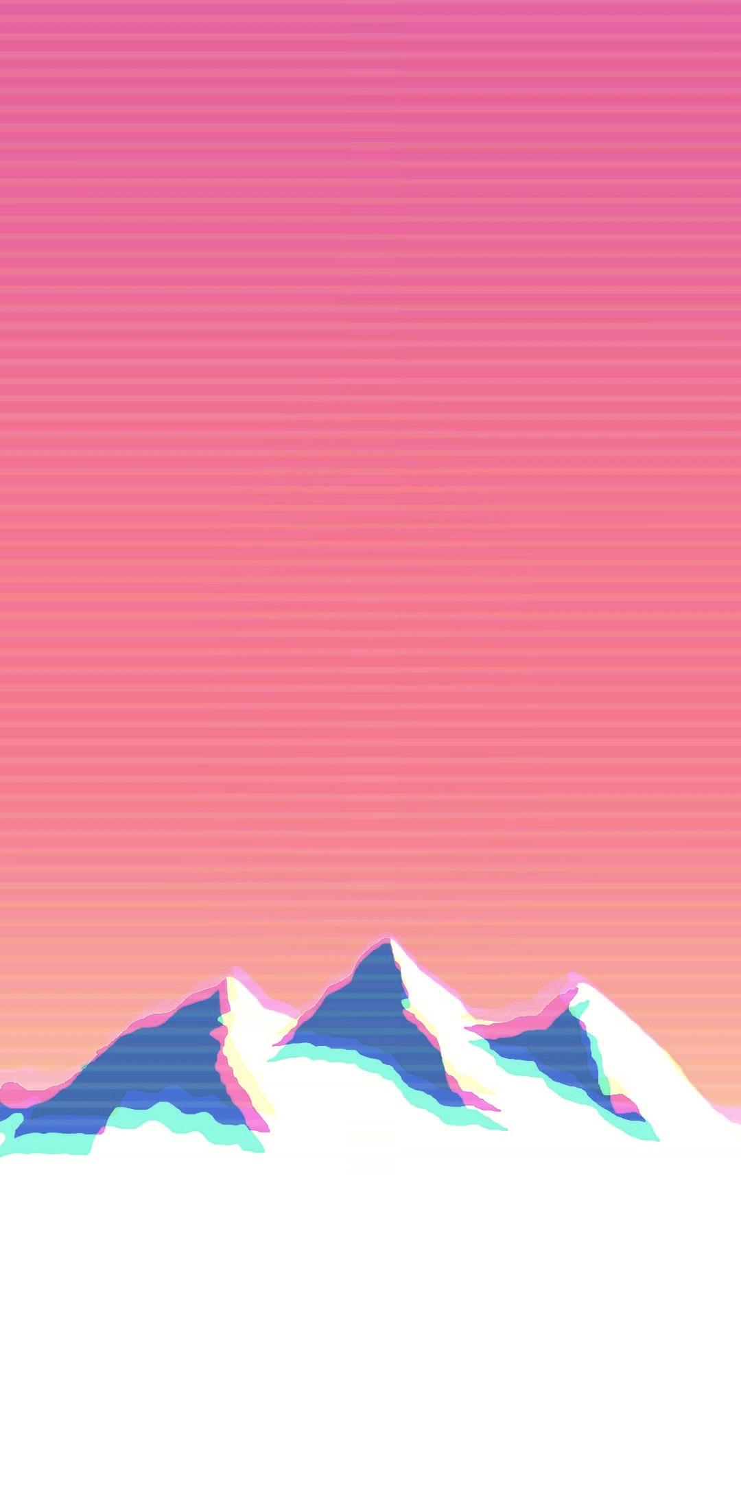 Phone wallpaper I made of classic vaporwave mountains