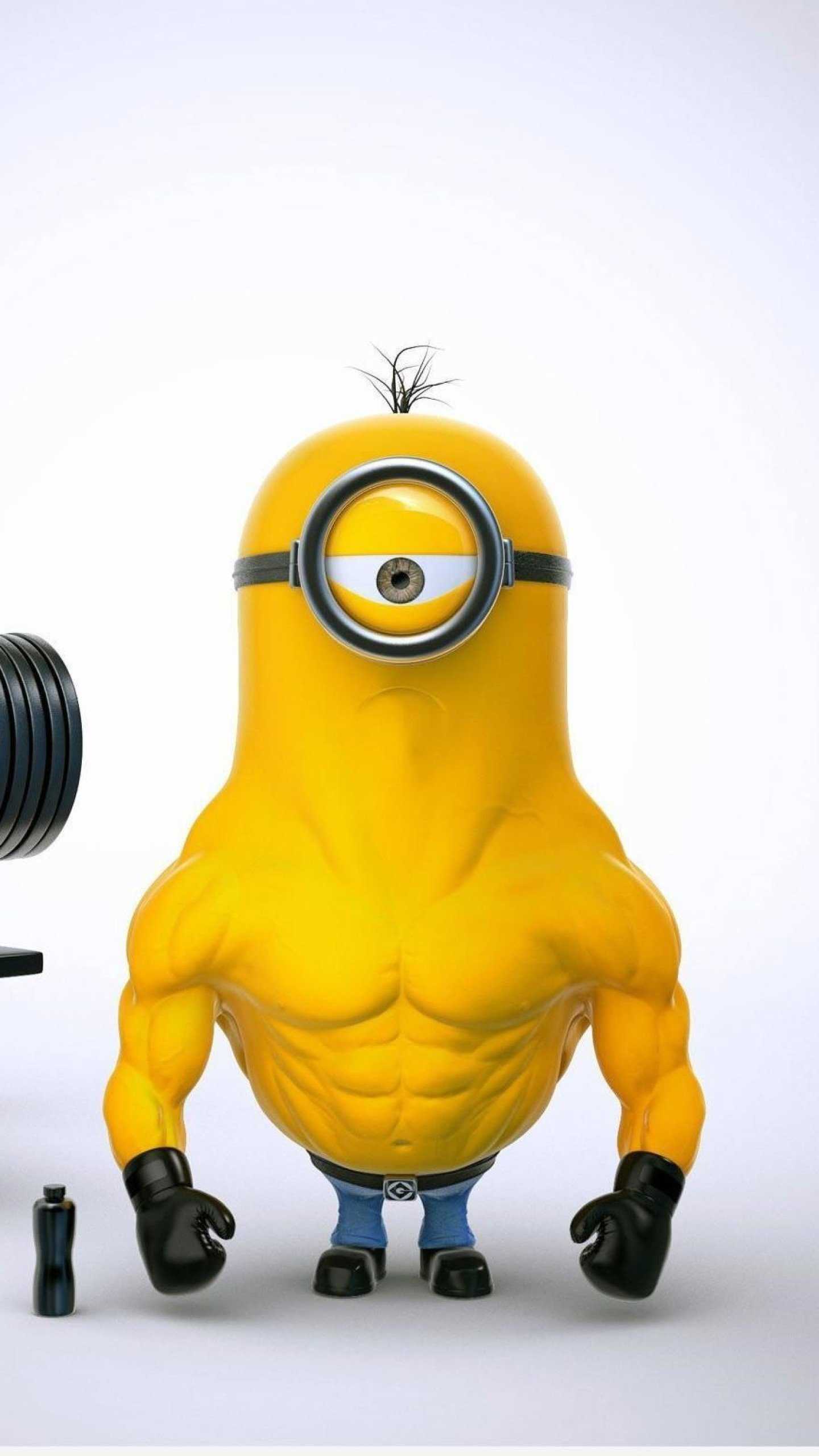 Bodybuilder Minion HD Wallpaper (1440x2560)