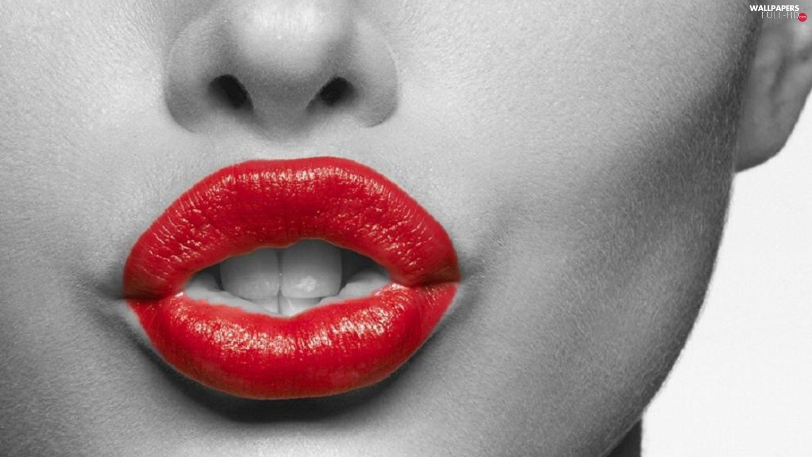 lips, Red, Women, passionate HD Wallpaper: 1600x900
