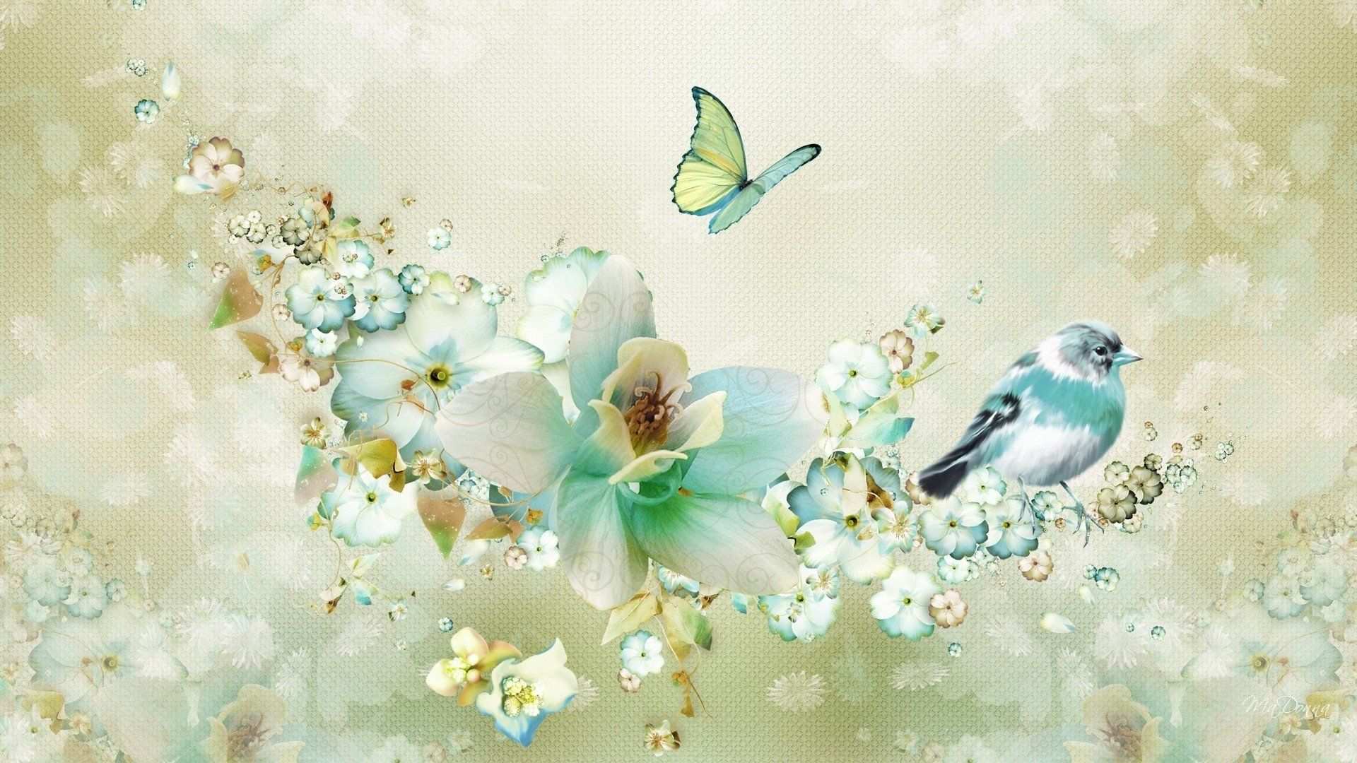 Vintage Springtime Collage HD Wallpaper. Background Image