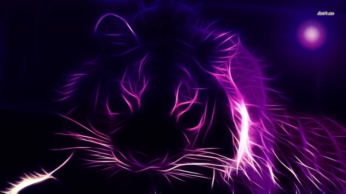 Glowing tiger outline HD wallpaper. Purple wallpaper, Purple background, Lion HD wallpaper