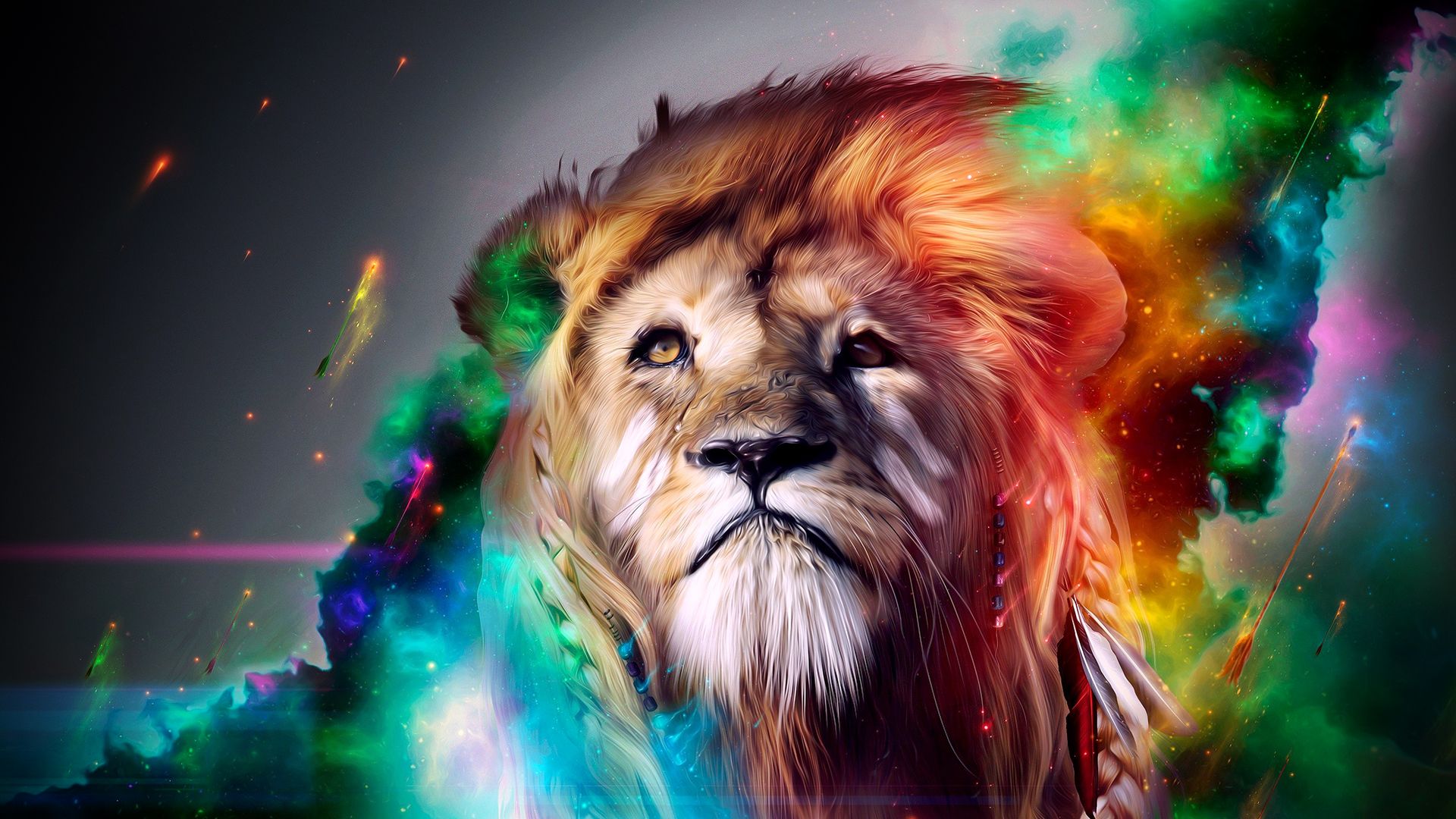 Colorful Lion Wallpaperwallpaperafari.com